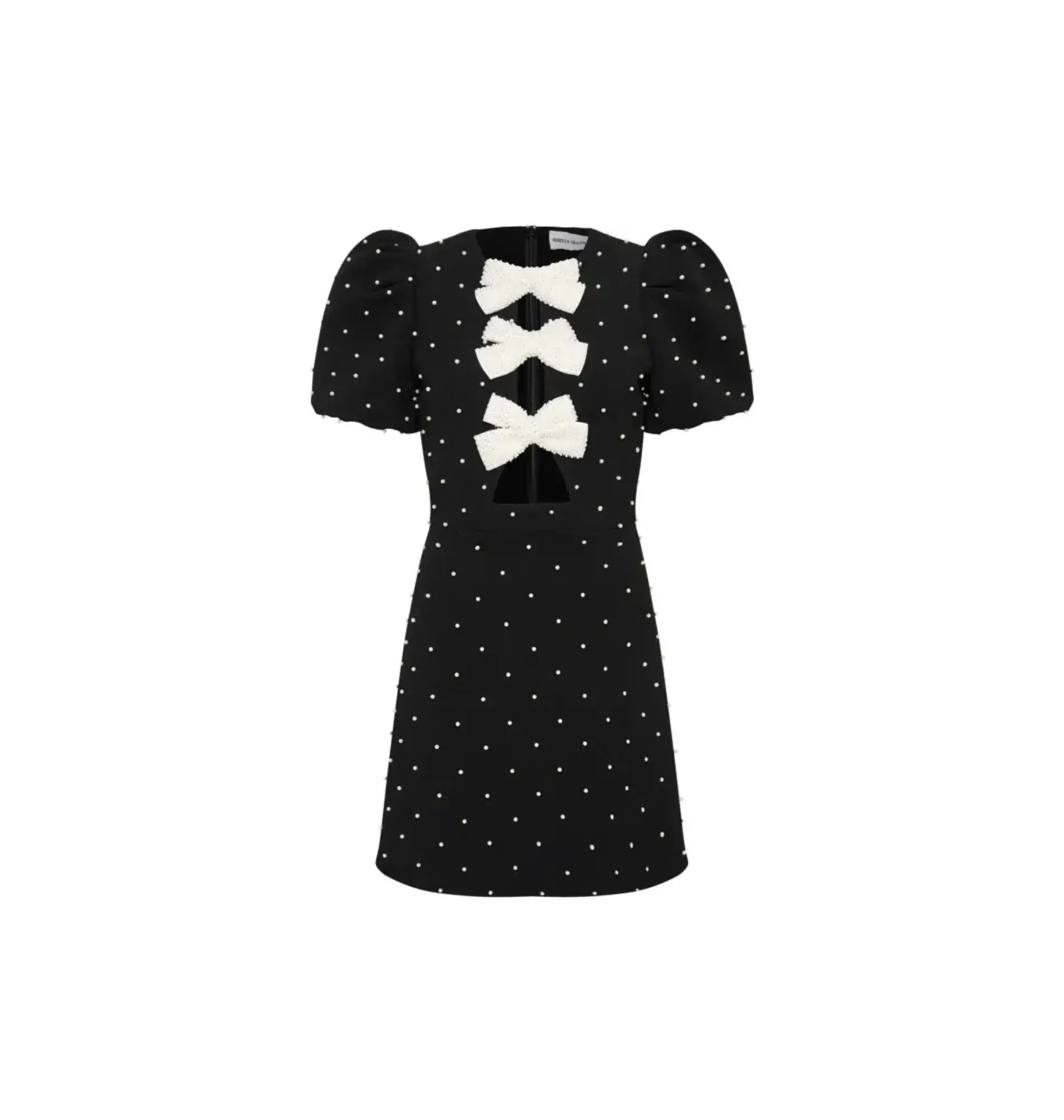 Rebecca Vallance Veronica Mini Dress Black & Pearl Size AU 10 - Image 5