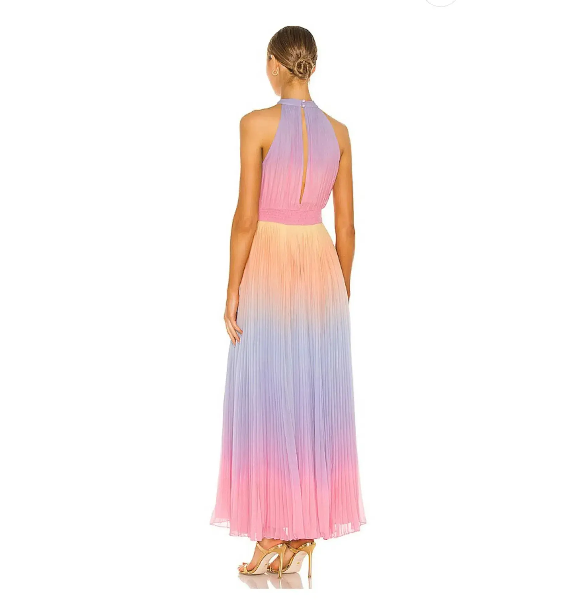 Rococo Sand Emi Halter Neck Maxi Dress in Multi Size AU 10 - Image 2
