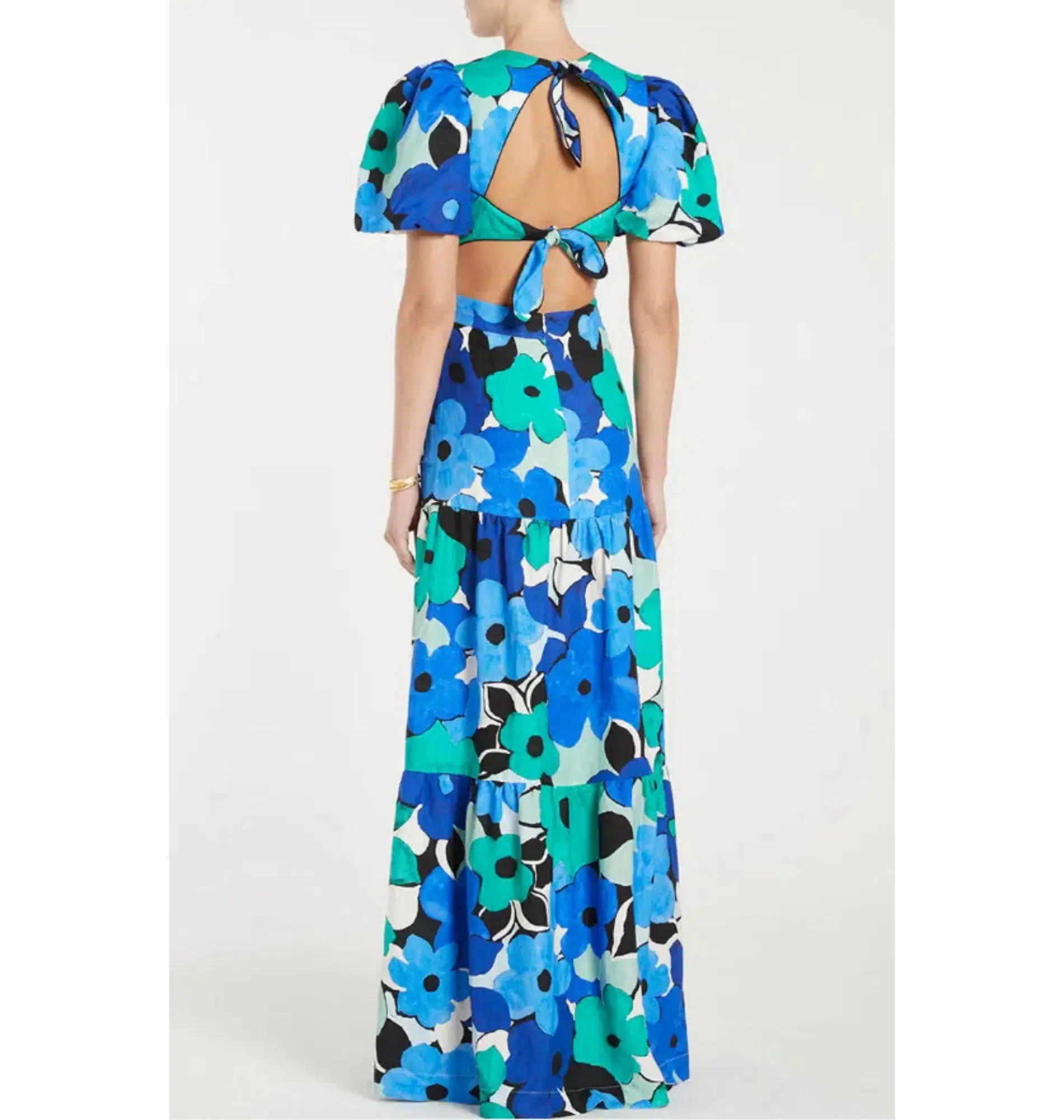 Rebecca Valance Puglia Cut Out Maxi Dress Print Size AU 12 - Image 2