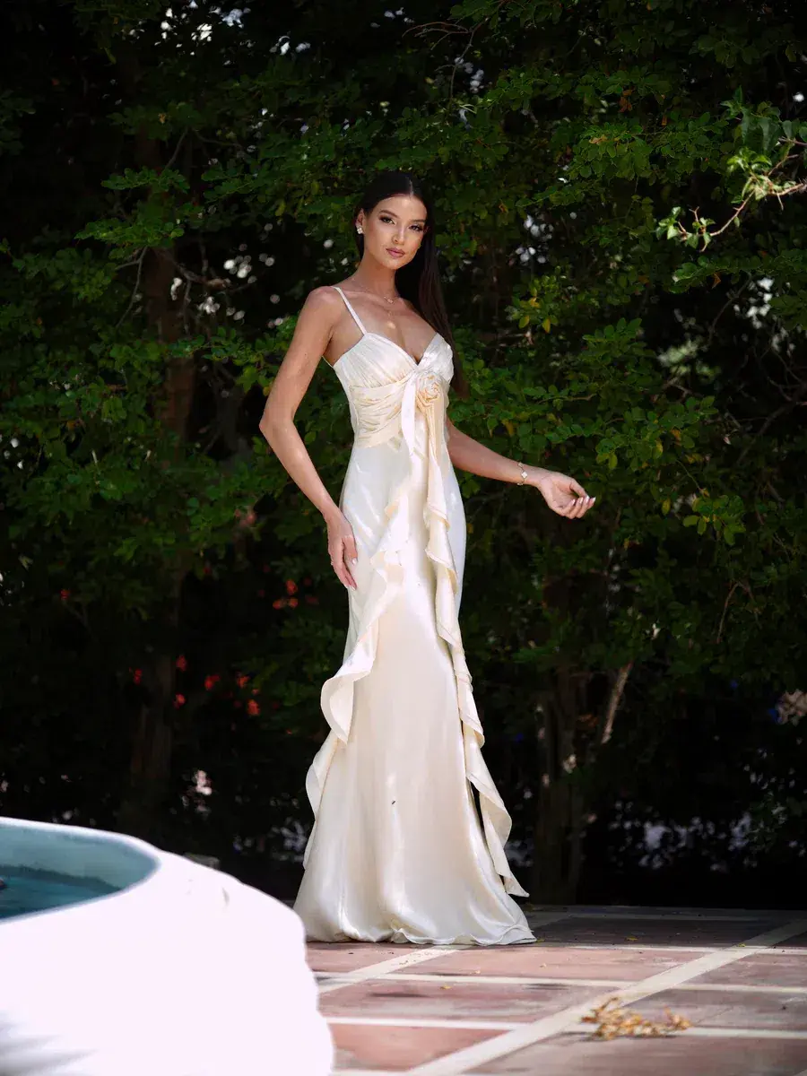 Love by Aisha Lilibeth Dress In Cream Size S / AU 8 - Image 2