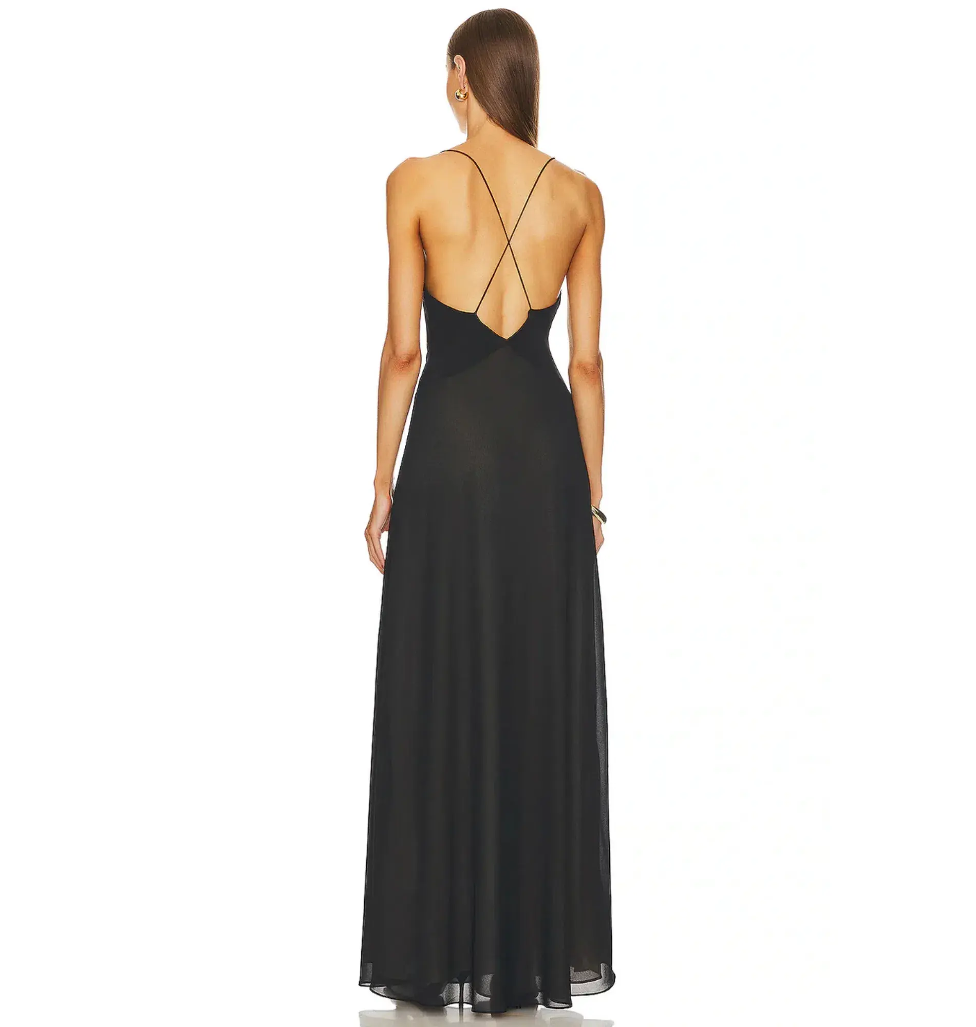 Helsa Sheer Deep V Maxi Dress Black Size S / AU 8 - Image 3