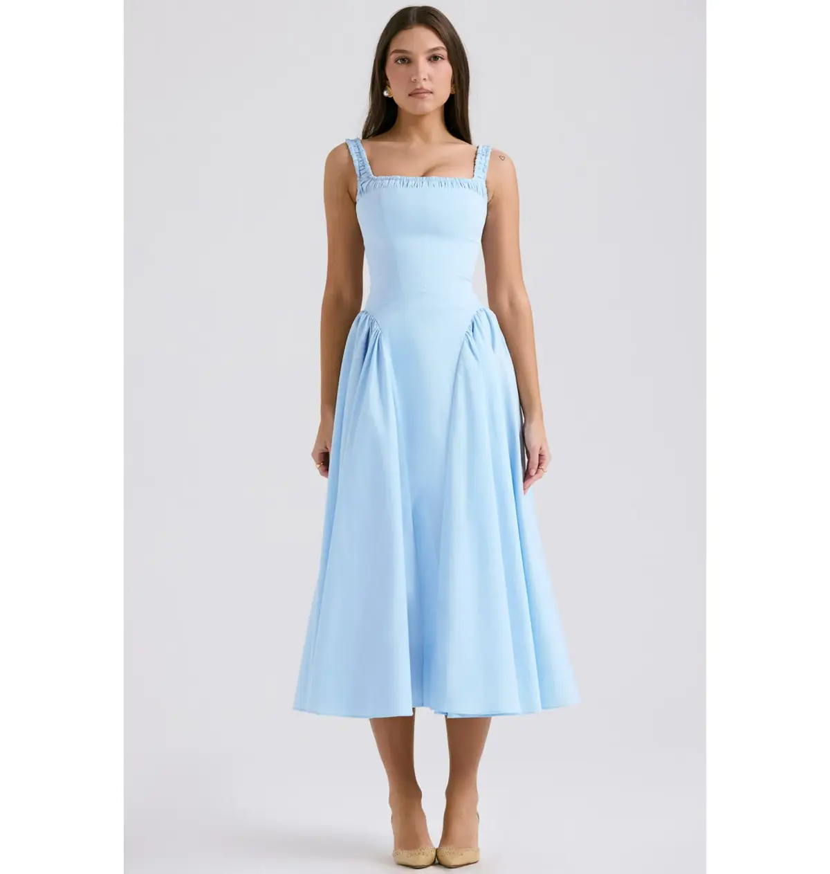 House of CB Dorothy Midi Sundress Italian Azure Size Small / AU 8 - Image 1