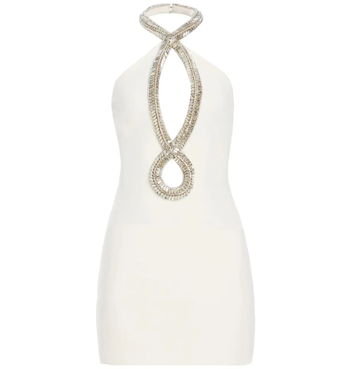 Retrofete Wynn Crystal Embellishments Mini Dress White Size Small / AU 8 - Image 4
