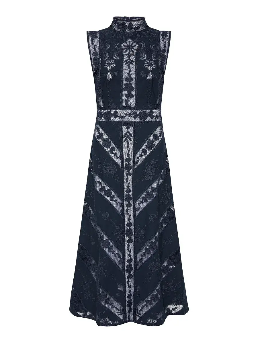 Moss and Spy Graceful Kristen Midi Dress Midnight Size AU 12 - Image 2