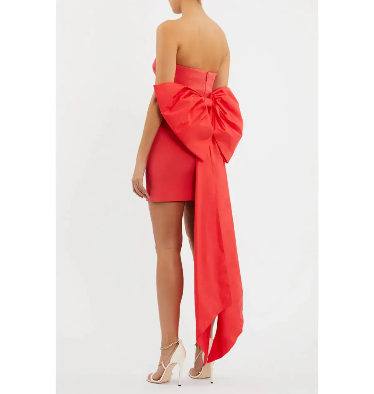 Rebecca Vallance Bon Ami Strapless Bow Mini Dress in Coral/Pink Size AU 10  - Image 3