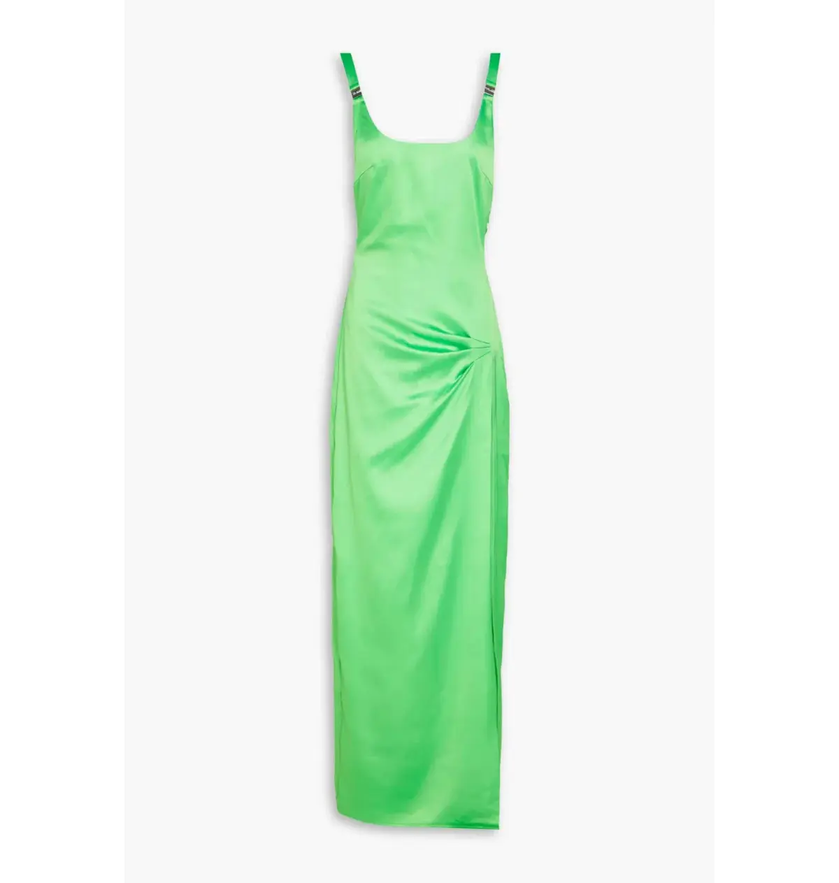 Rotate By Birger Christensen Satin Maxi Dress Neon Green Size AU 8 - Image 4
