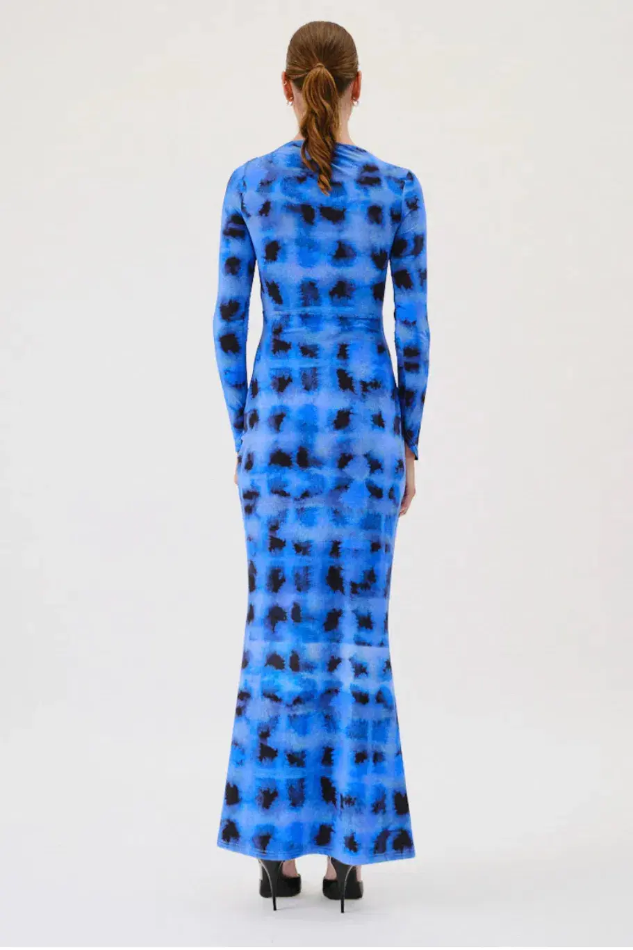 Suboo Shibori Long Sleeve Ruched Maxi Dress Blue Size S / AU 8 for rent on The Volte - main image