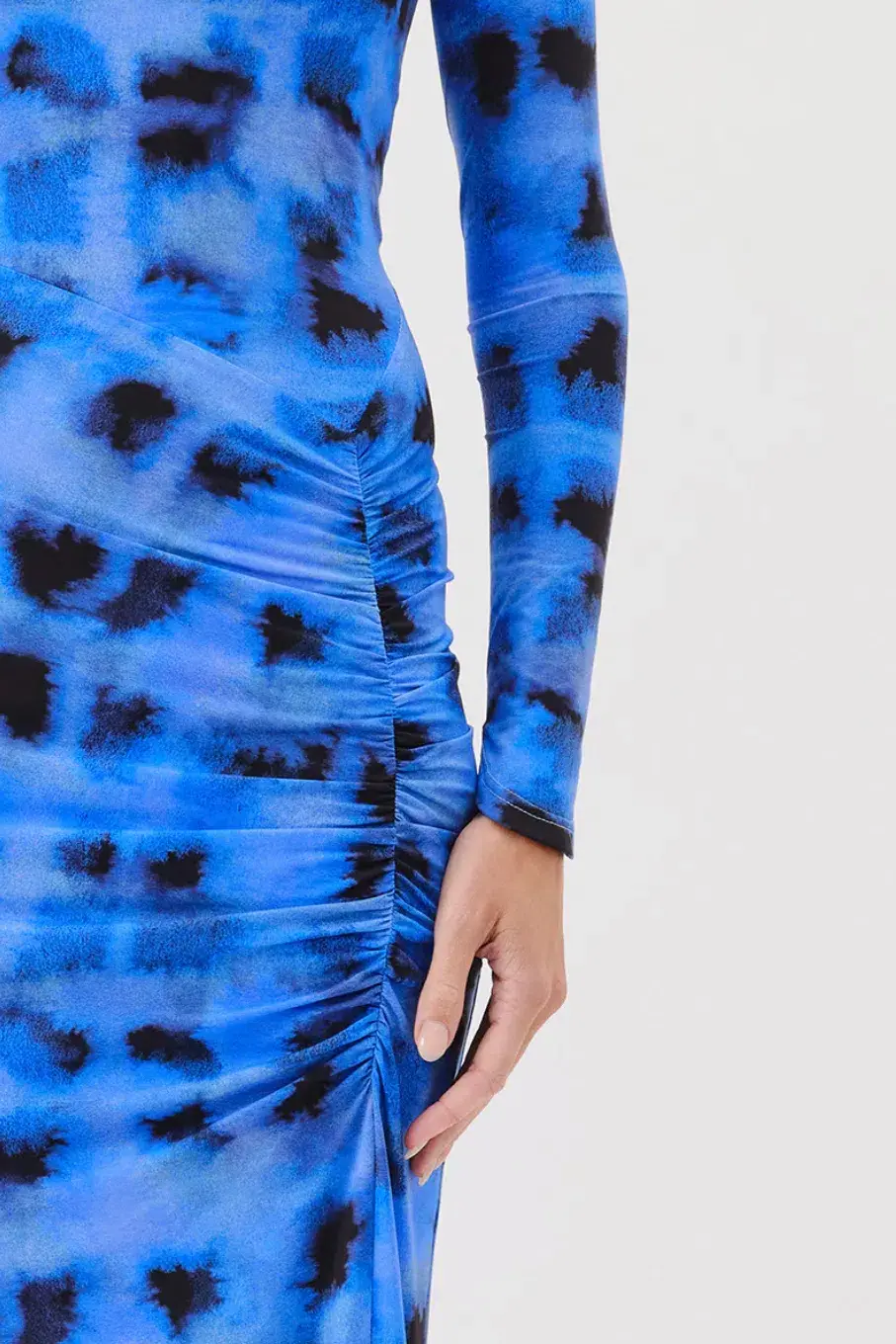 Suboo Shibori Long Sleeve Ruched Maxi Dress Blue Size S / AU 8 - Image 4