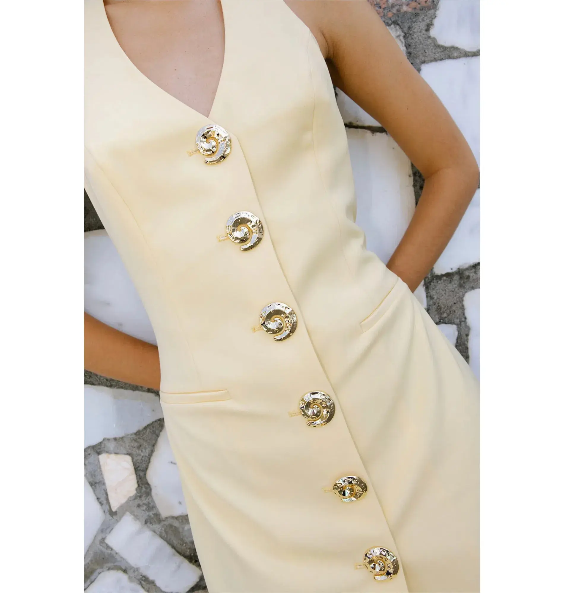 The Wolf Gang Irida Vest Dress Butter Size AU 10  - Image 3