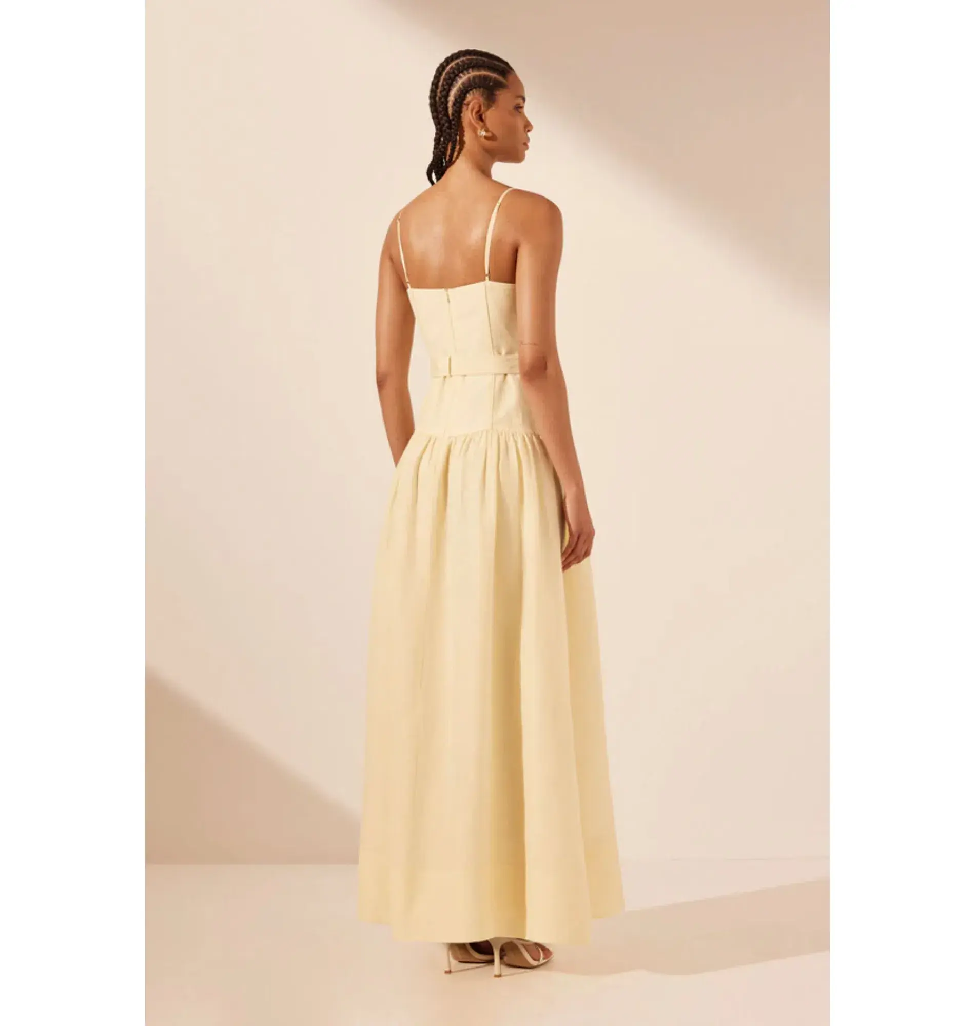 Shona Joy Limon Panelled Bustier Maxi Dress in Lemonade Size AU 8 - Image 4