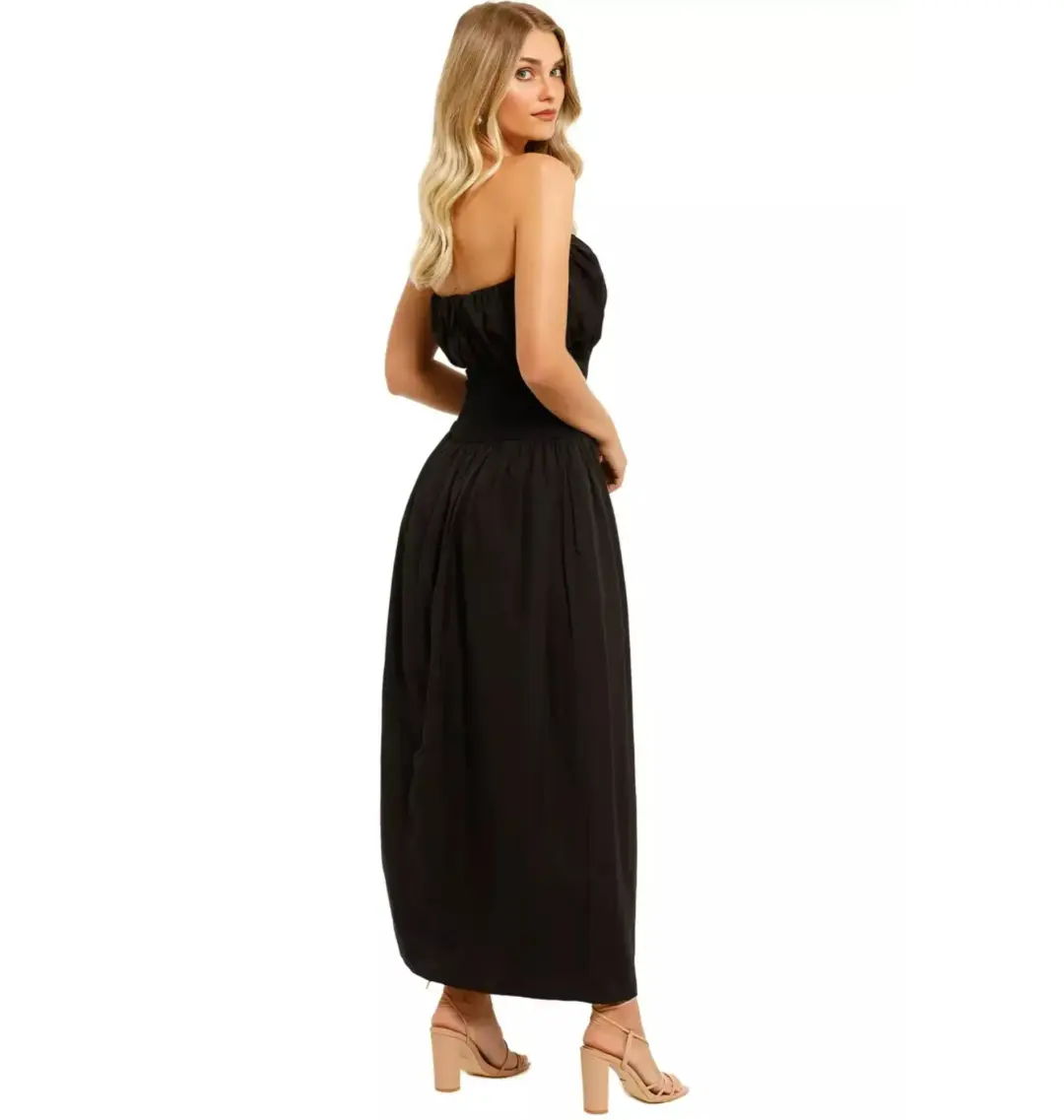 Esse Studios Strapless Ribbed Dress Black Size AU 12 for rent on The Volte - main image