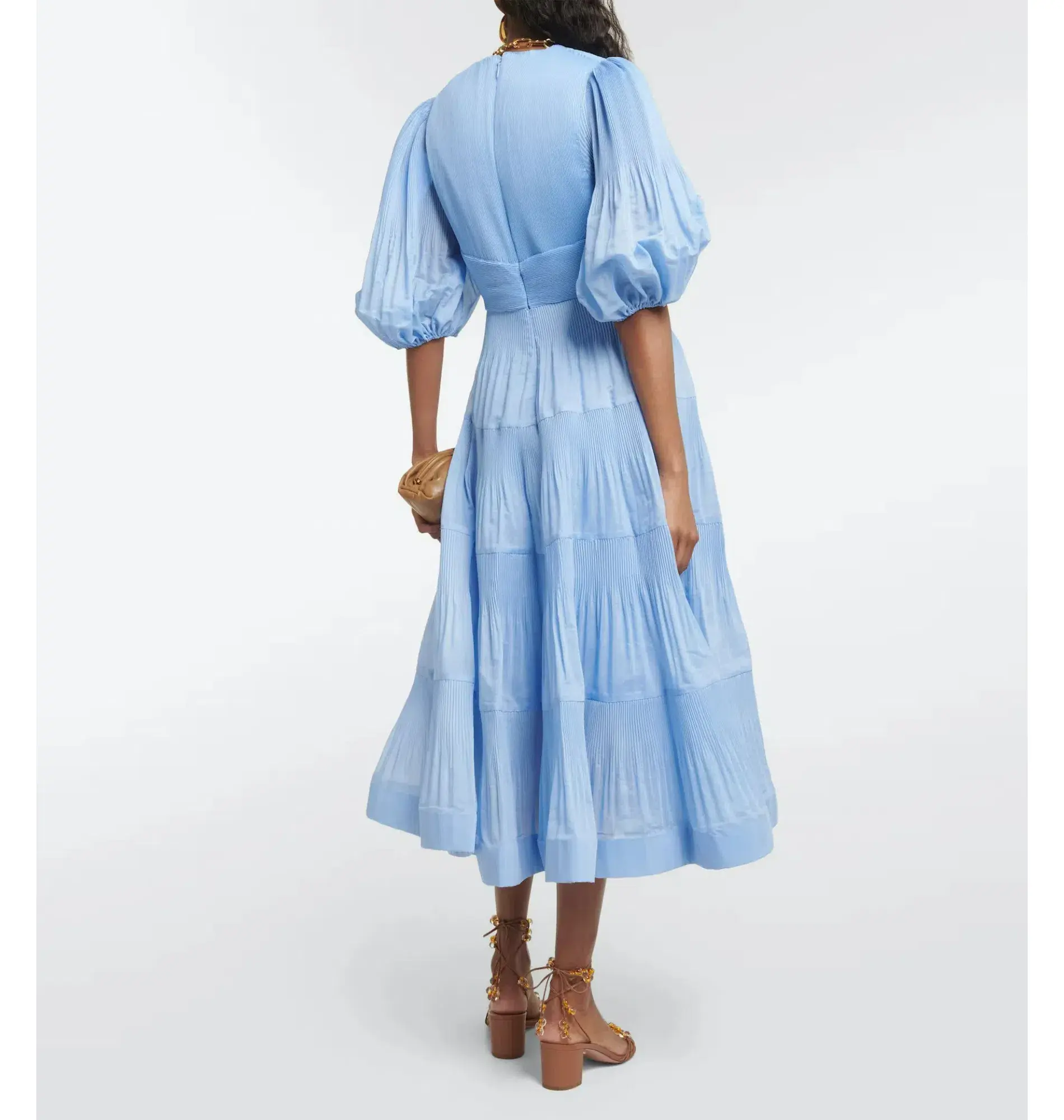 Zimmermann Pleated Midi Dress Jacaranda Size 3 / AU 14 - Image 2