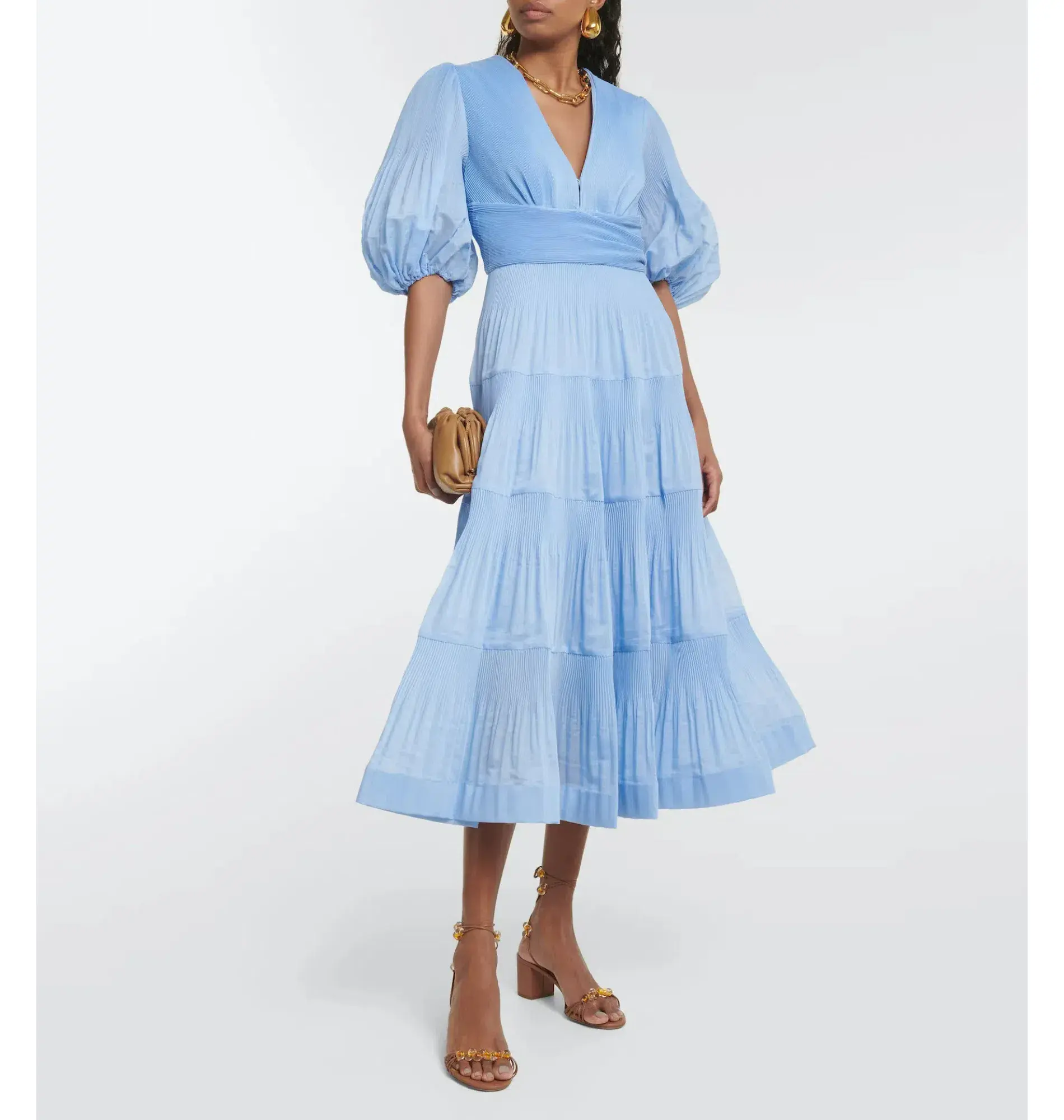 Zimmermann Pleated Midi Dress Jacaranda Size 3 / AU 14 - Image 1