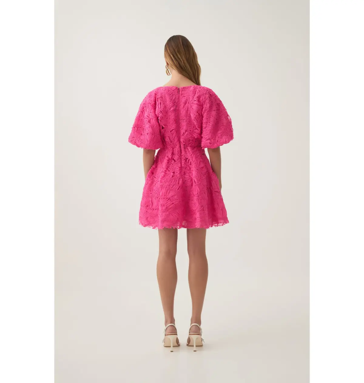 Aje Florential Mini Swing Dress Azalea Pink Size AU 14 - Image 3
