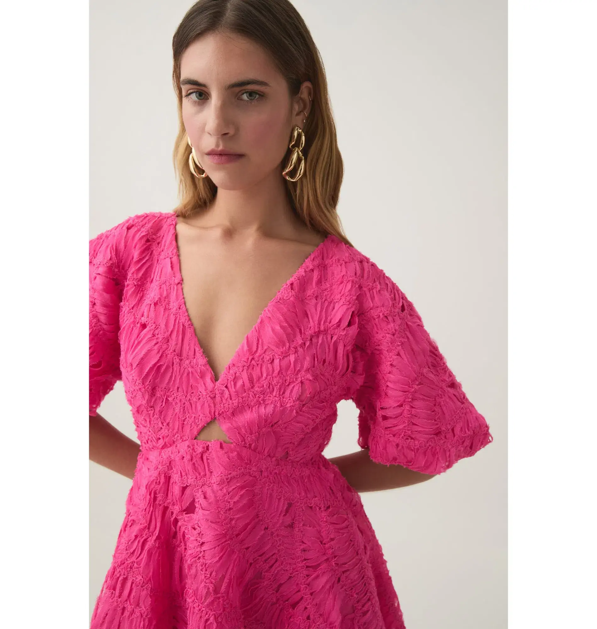 Aje Florential Mini Swing Dress Azalea Pink Size AU 14 - Image 2