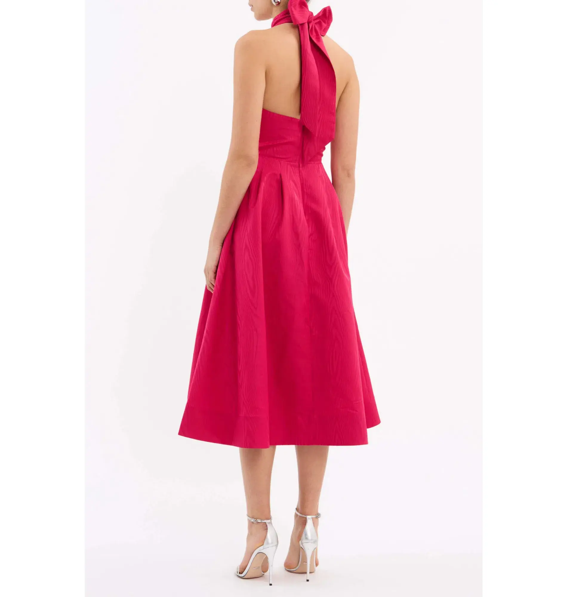 Rebecca Vallance Tahlia Halter Midi Dress Pink Size AU 10 - Image 3