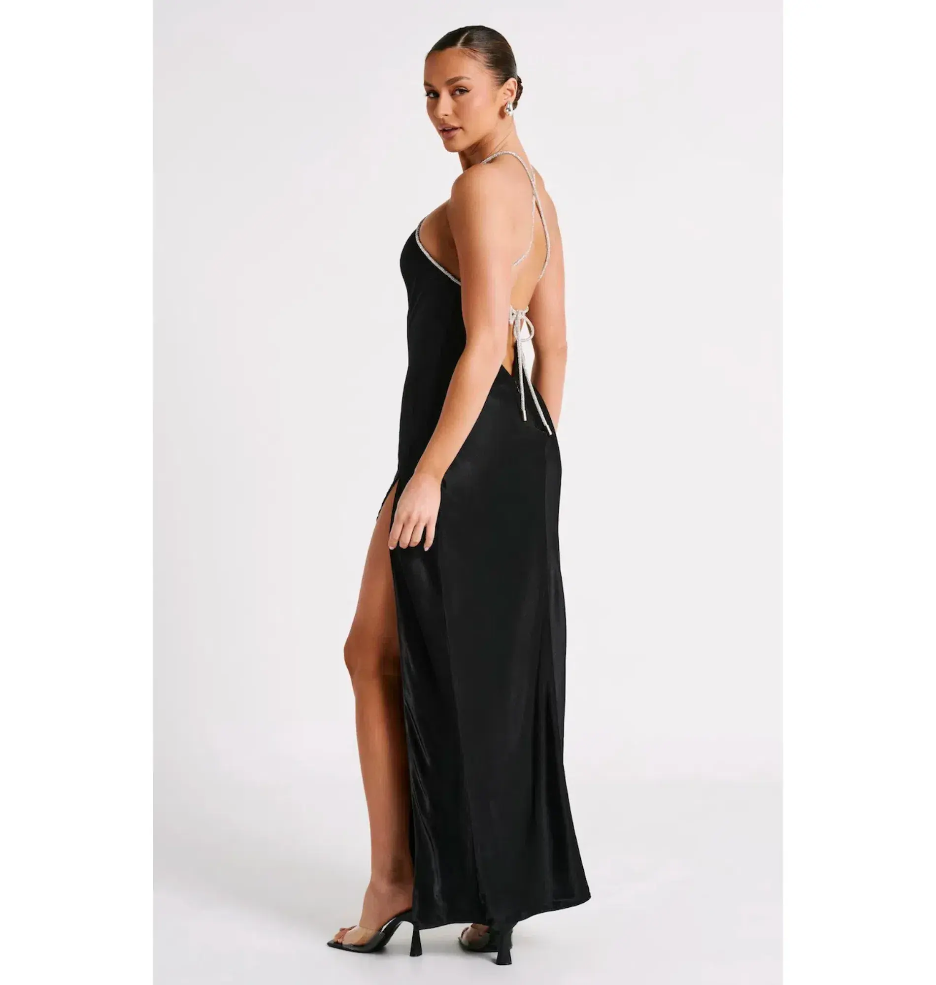 Meshki Louise Diamante Rope Maxi Dress Black Size Medium / AU 10 - Image 3