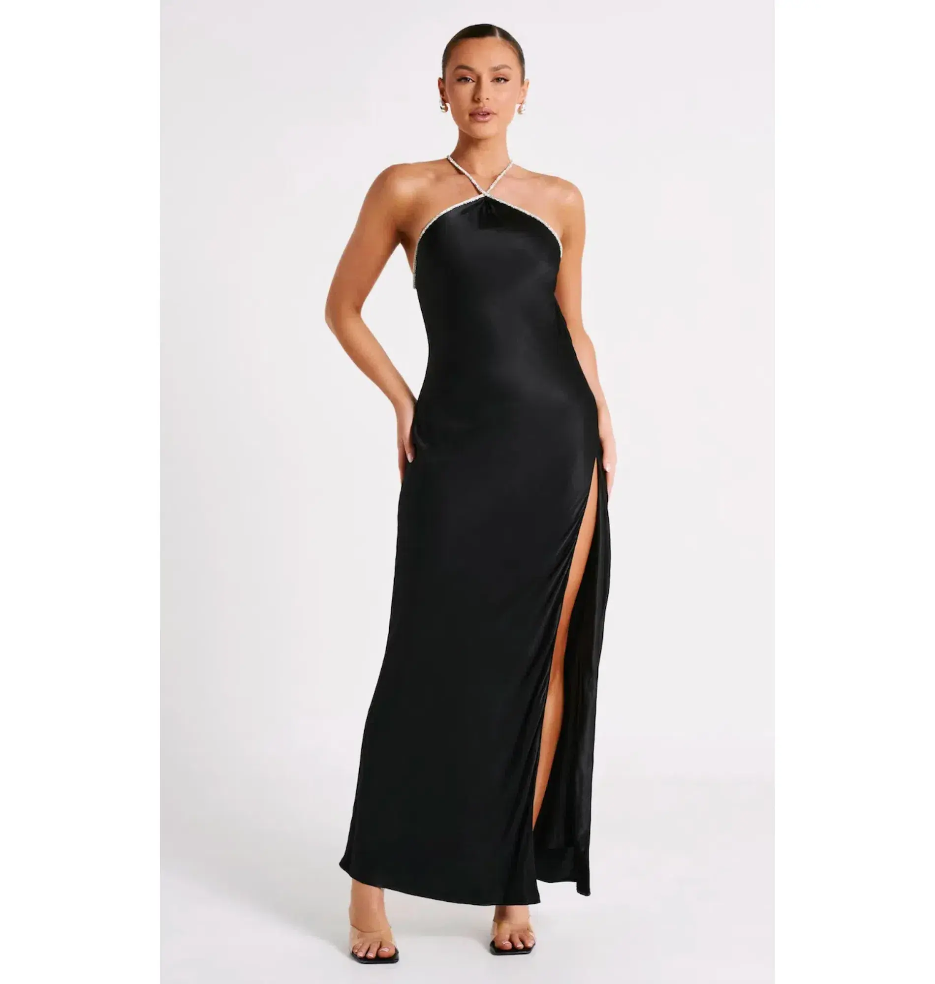 Meshki Louise Diamante Rope Maxi Dress Black Size Medium / AU 10 - Image 1