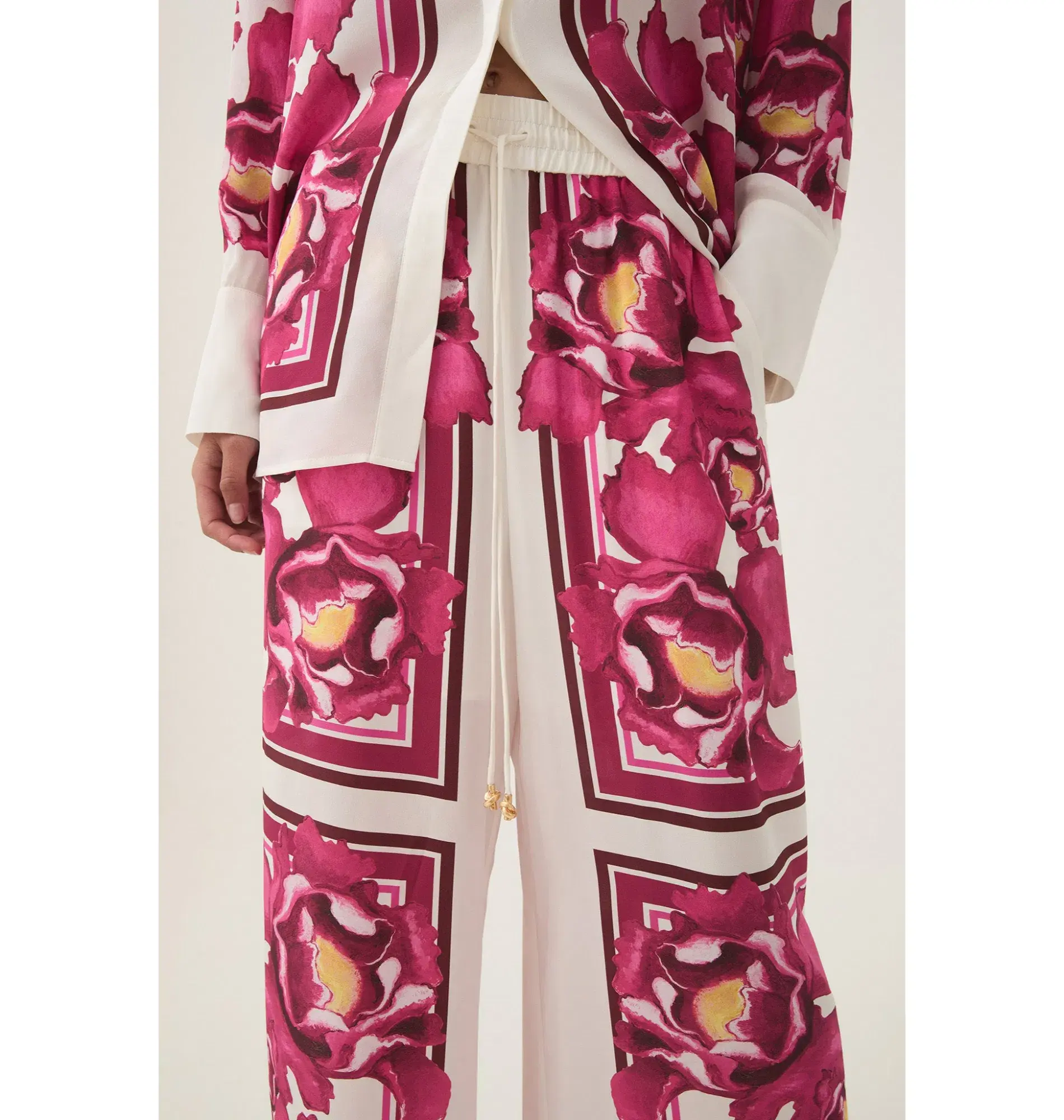 Aje Atomic Silk Shirt and Relaxed Pants Set Boldly Blooming Size AU 14 - Image 4