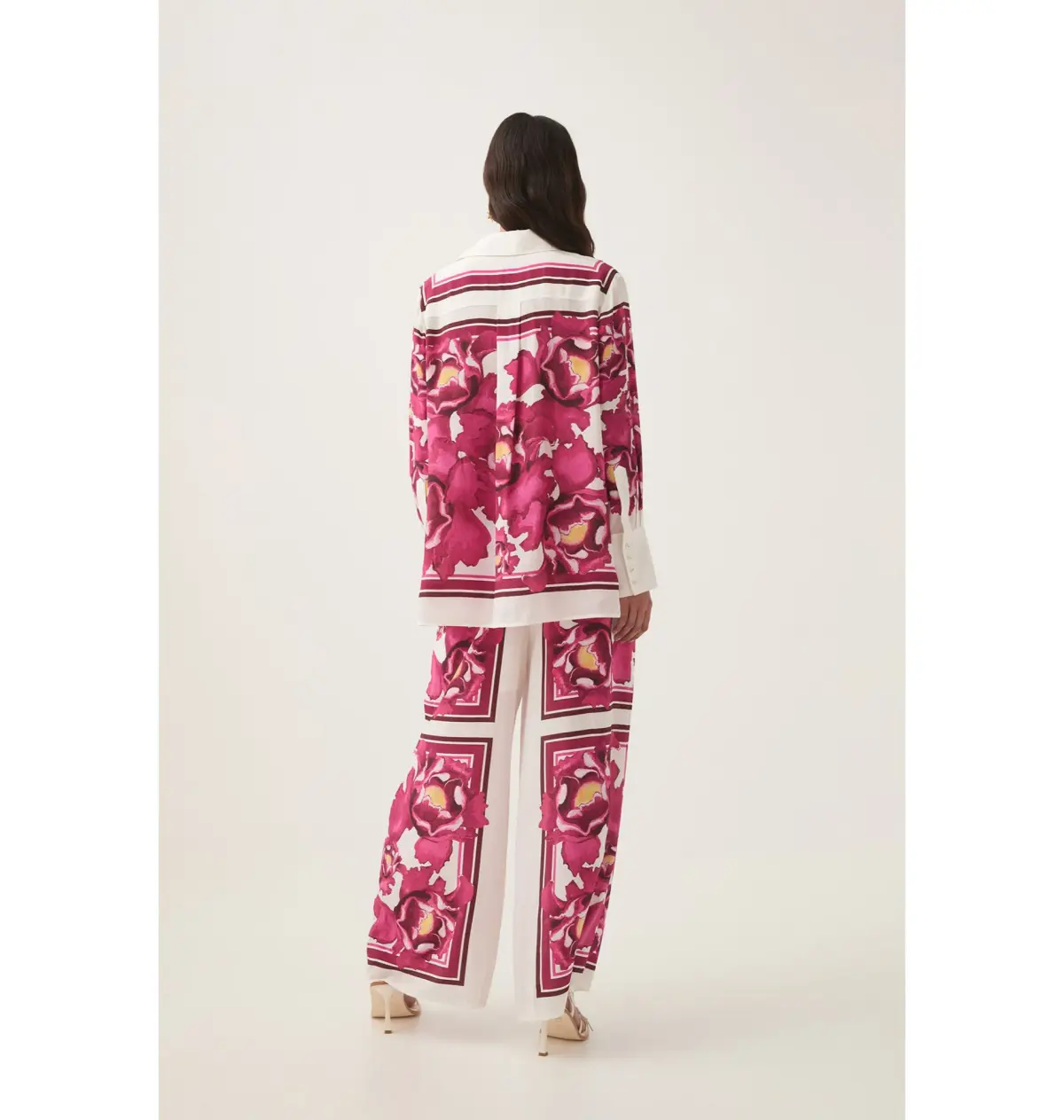 Aje Atomic Silk Shirt and Relaxed Pants Set Boldly Blooming Size AU 10 - Image 5