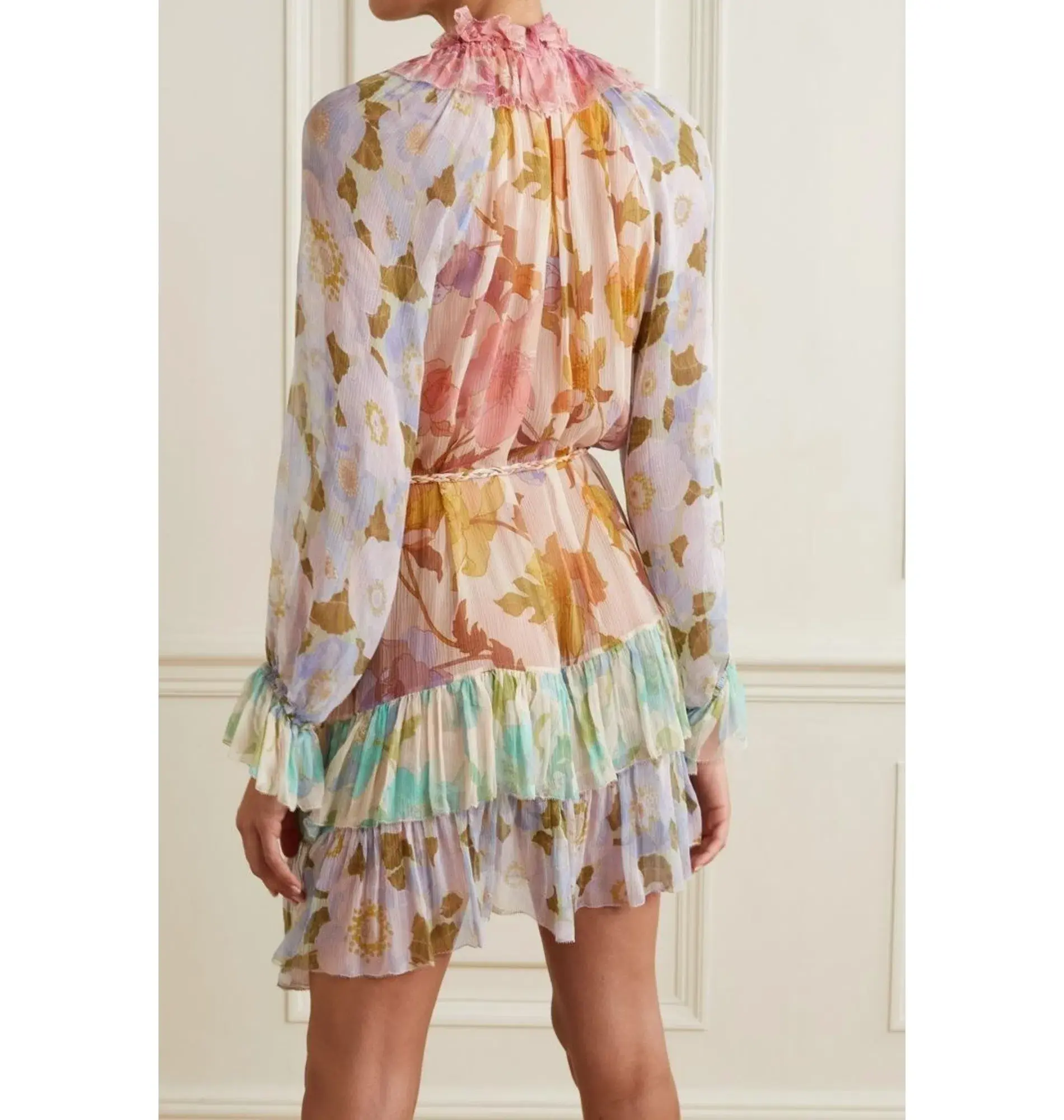 Zimmermann Tempo Frilled Mini Dress Spliced Mult Size 2 / AU 12 - Image 2