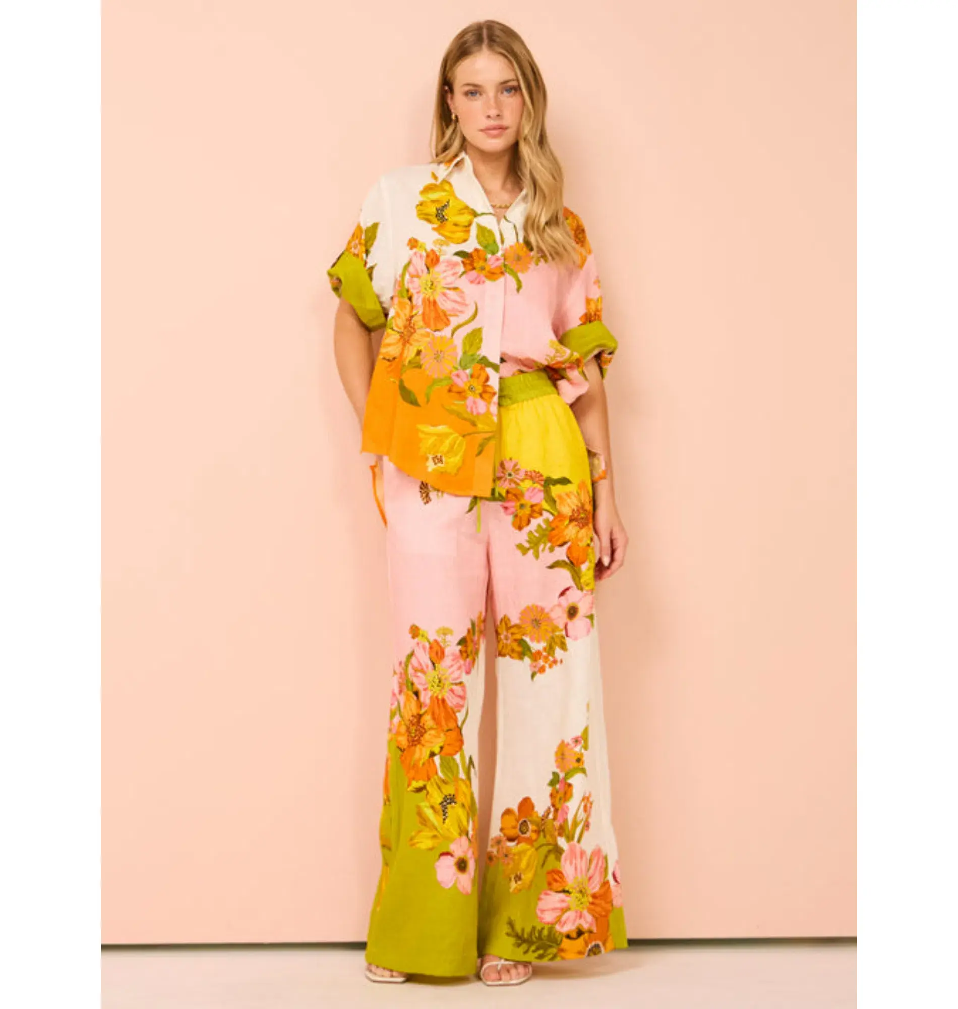 Alemais Silas Shirt  Size AU 10 and Pant  Size AU 12 Set Multi/Floral - Image 1