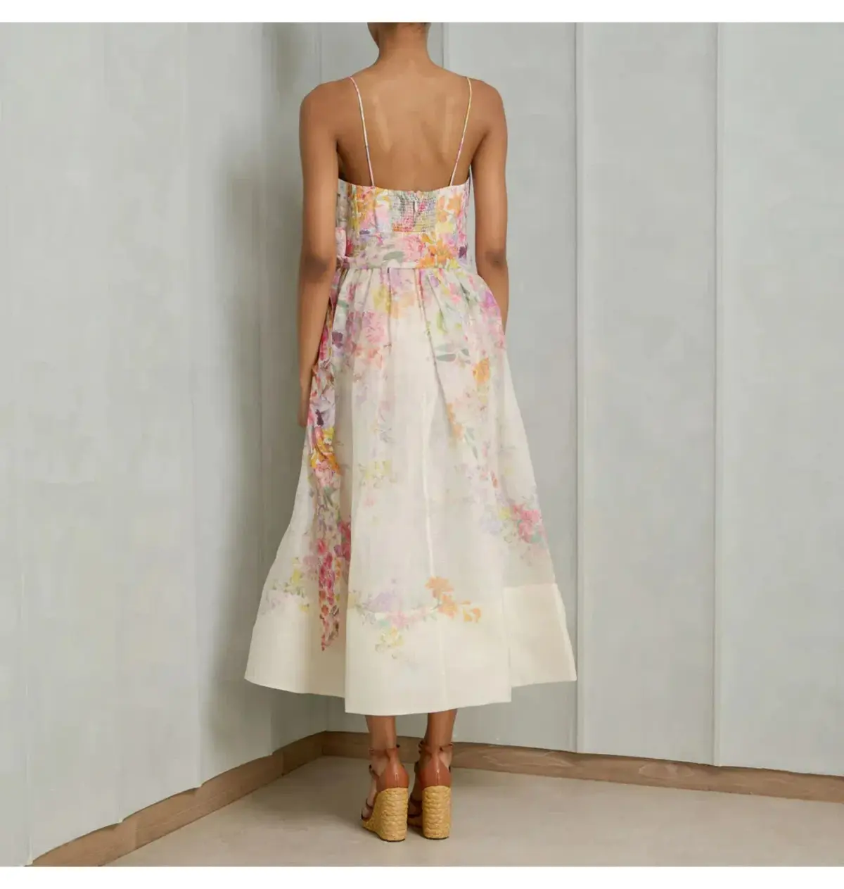Zimmermann Natura Corset Midi Dress Kaleidoscope Garden Size 2 / AU 12 - Image 3