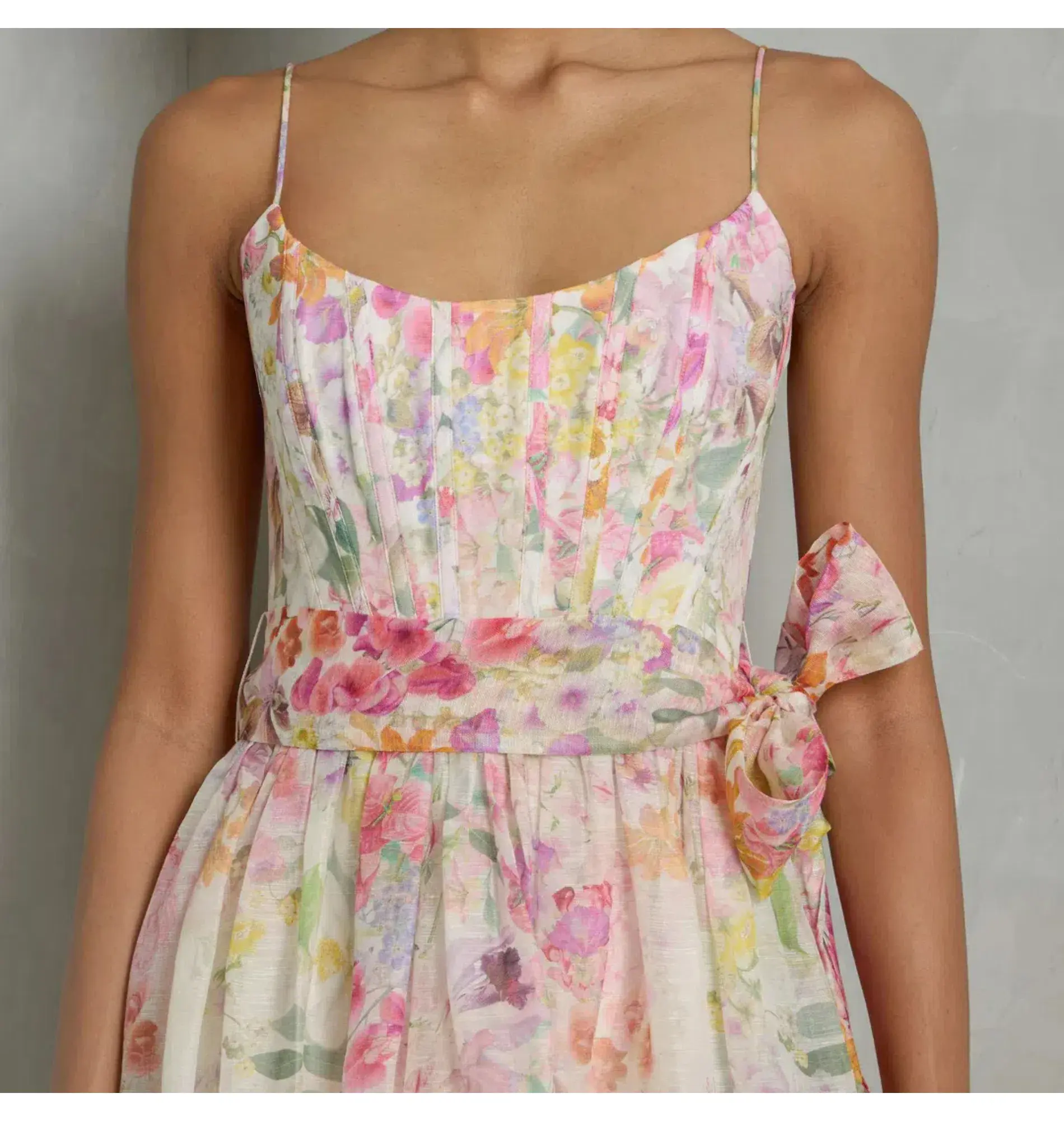 Zimmermann Natura Corset Midi Dress Kaleidoscope Garden Size 2 / AU 12 - Image 2