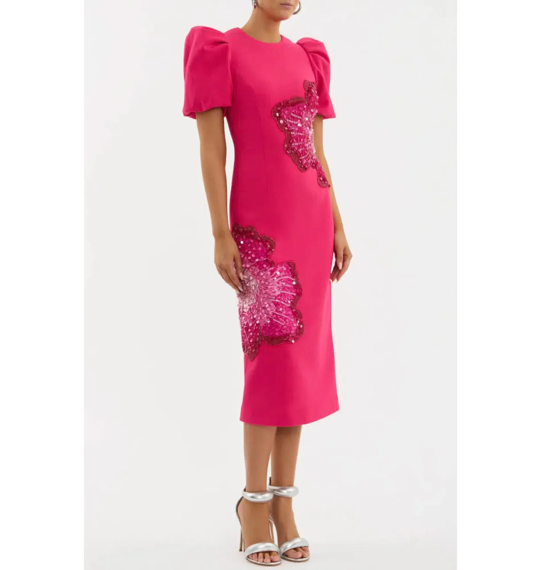 Rebecca Vallance Layana Midi Dress in Raspberry Size AU 10 - Image 3