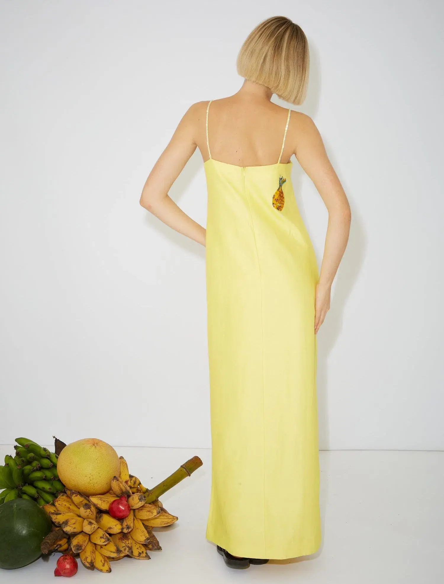 Alemais Diamond Dancer Midi Dress Yellow Size 6 - Image 3