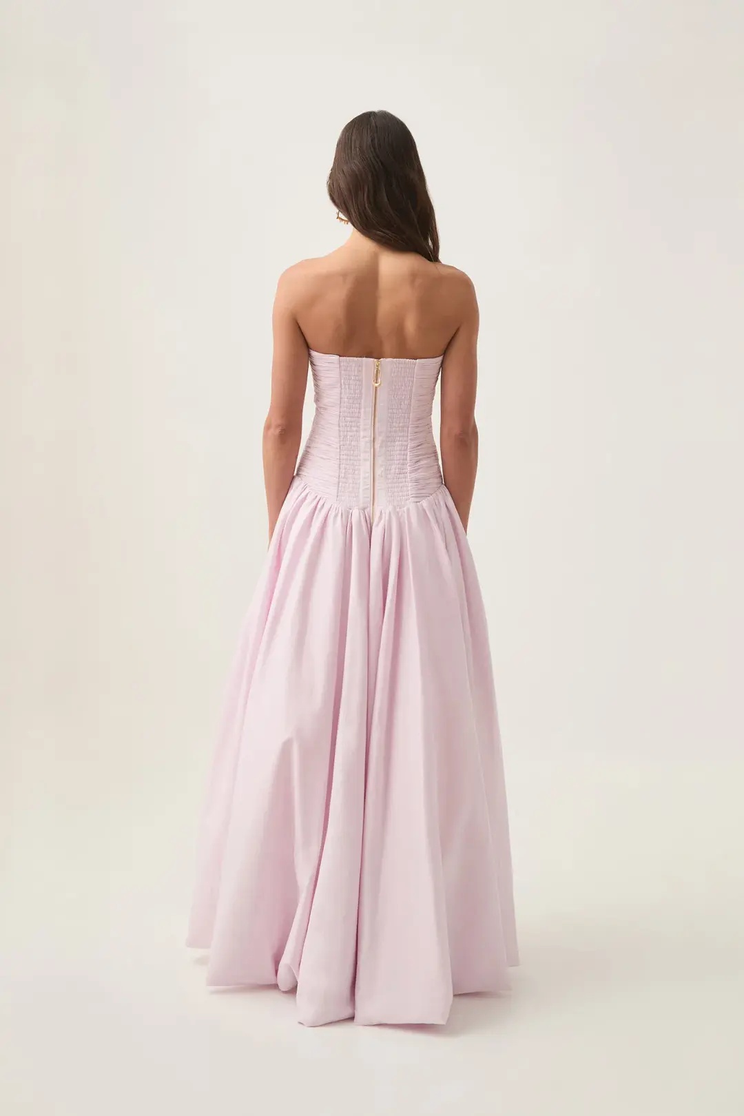 Aje Violette Bubble Hem Maxi Dress Pastel Pink Size 8 for rent on The Volte - main image