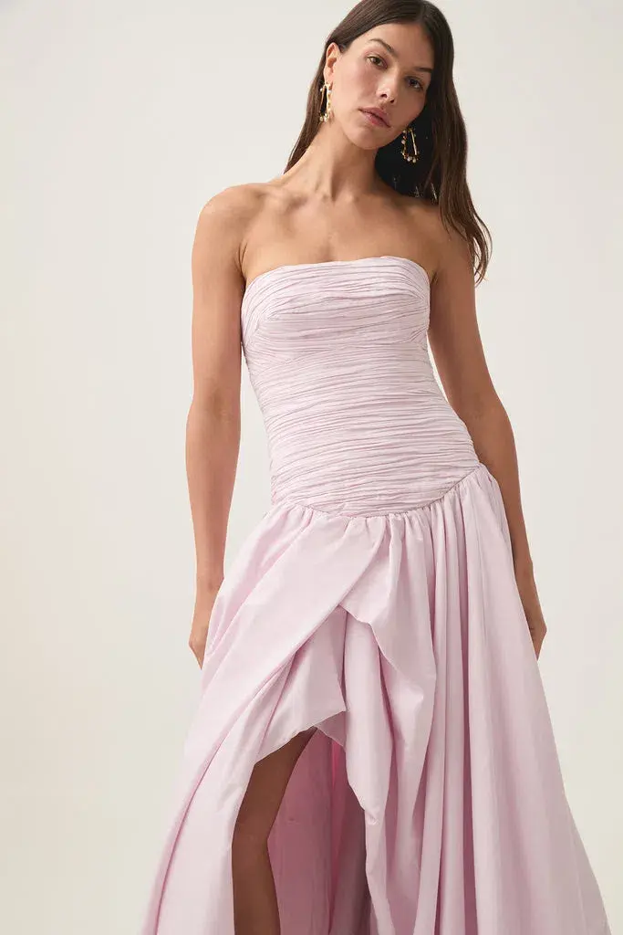 Aje Violette Bubble Hem Maxi Dress Pastel Pink Size 8 for rent on The Volte - main image