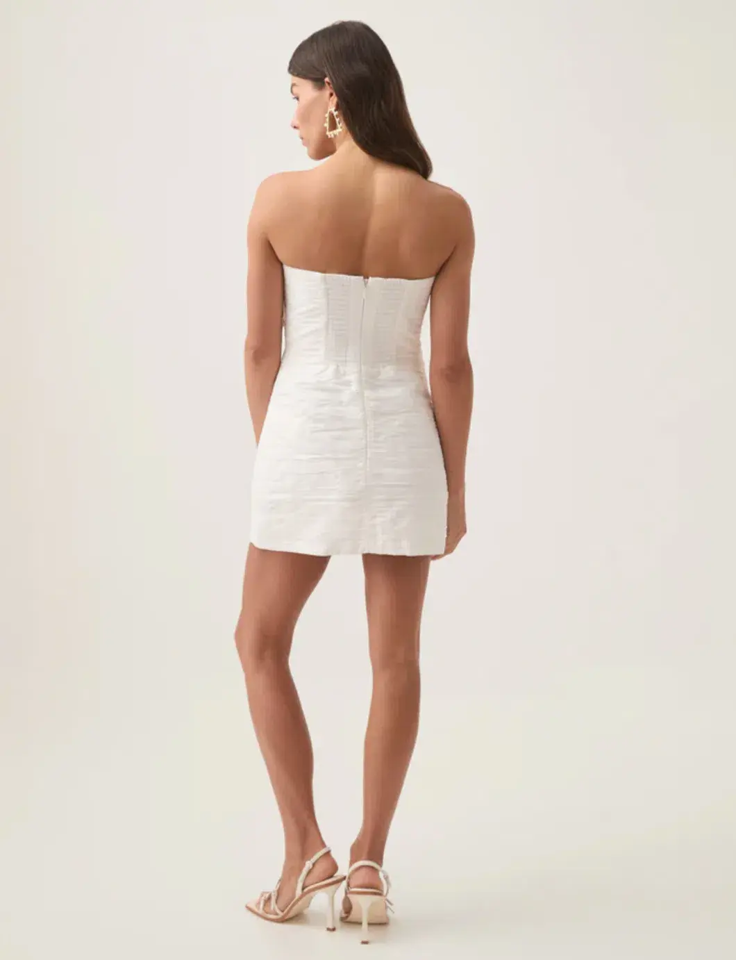 Aje Telma Ruffle Micro Mini Dress Ivory Size 8 - Image 3