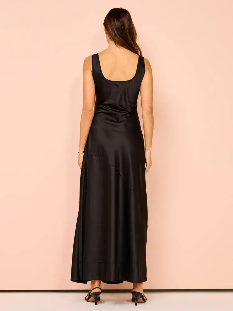 By Nicola Beneath The Stars Bias Cut Slip Dress In Black Size 12 - Image 3