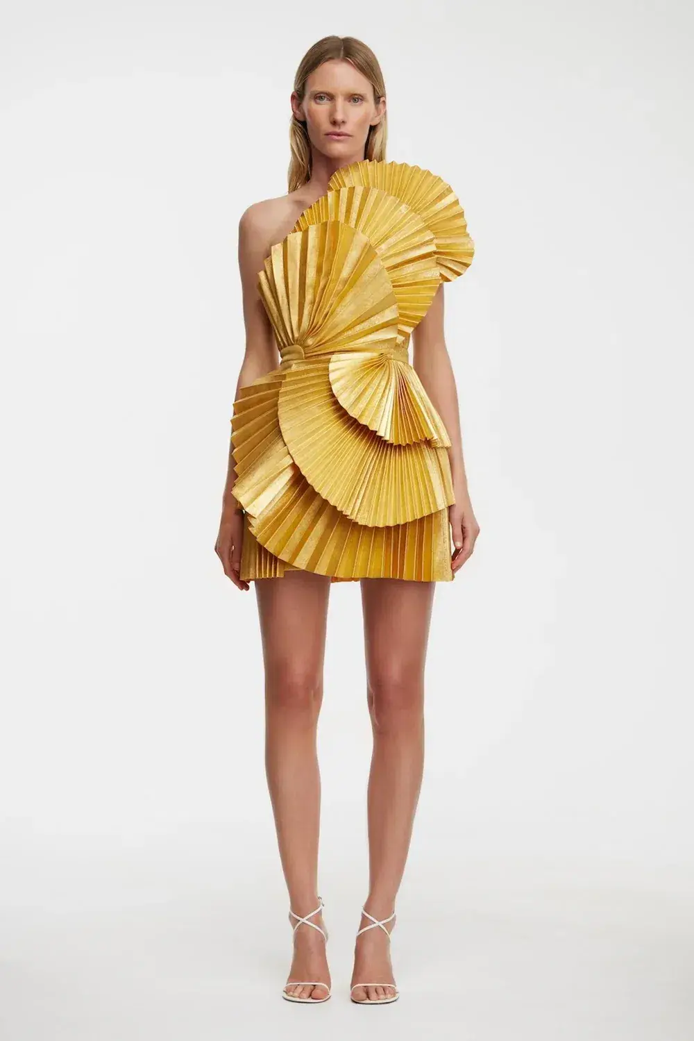 Acler Abbotsford Mini Dress Honey Gold Metalic Size 6 - Image 1