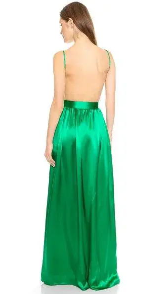 One by Contrarian Babbs Bib Maxi Dress Green Size 6 - Image 2