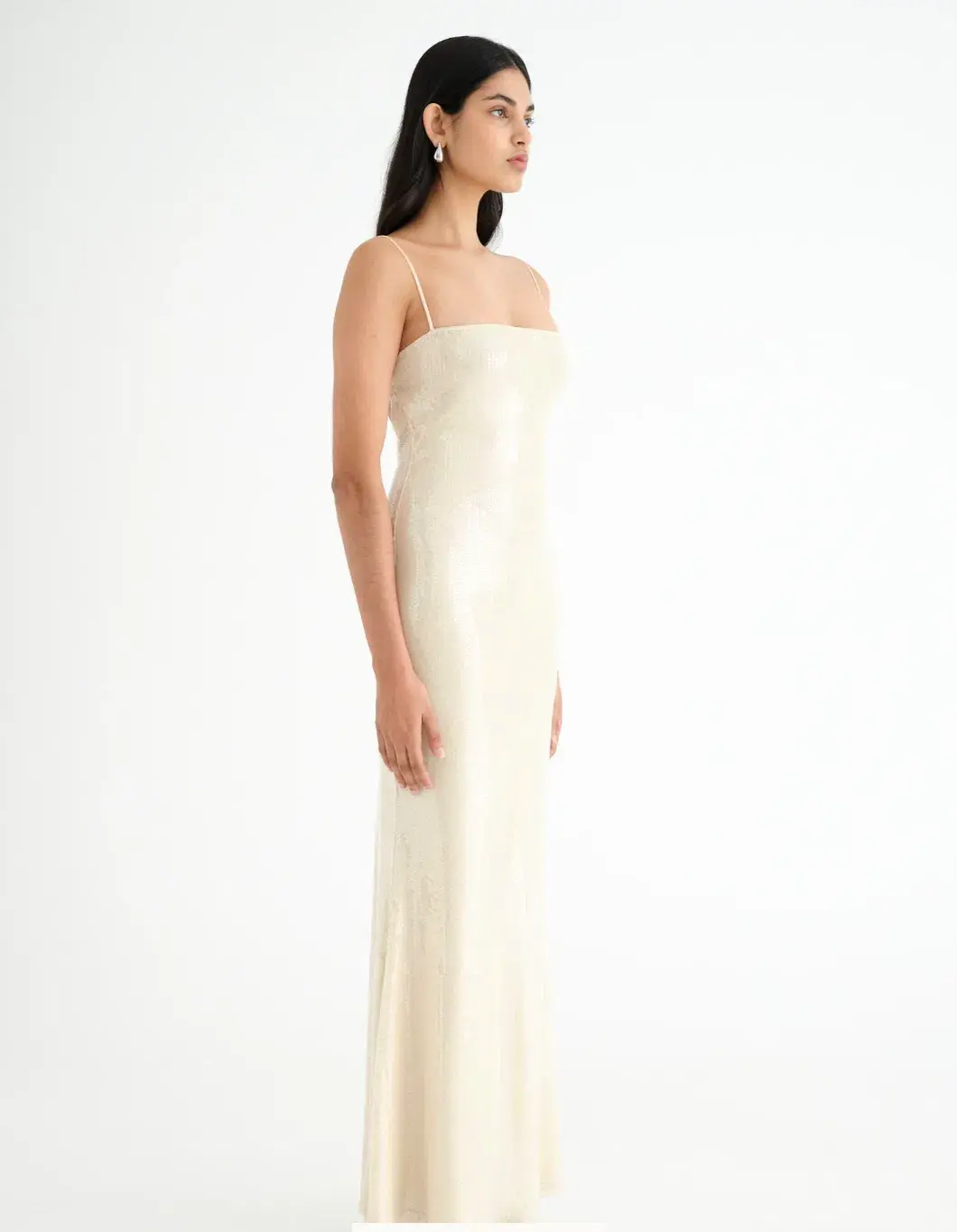 BENNI Juliano Sequin Slip Dress Light Toffee Size S / AU 8 - Image 2