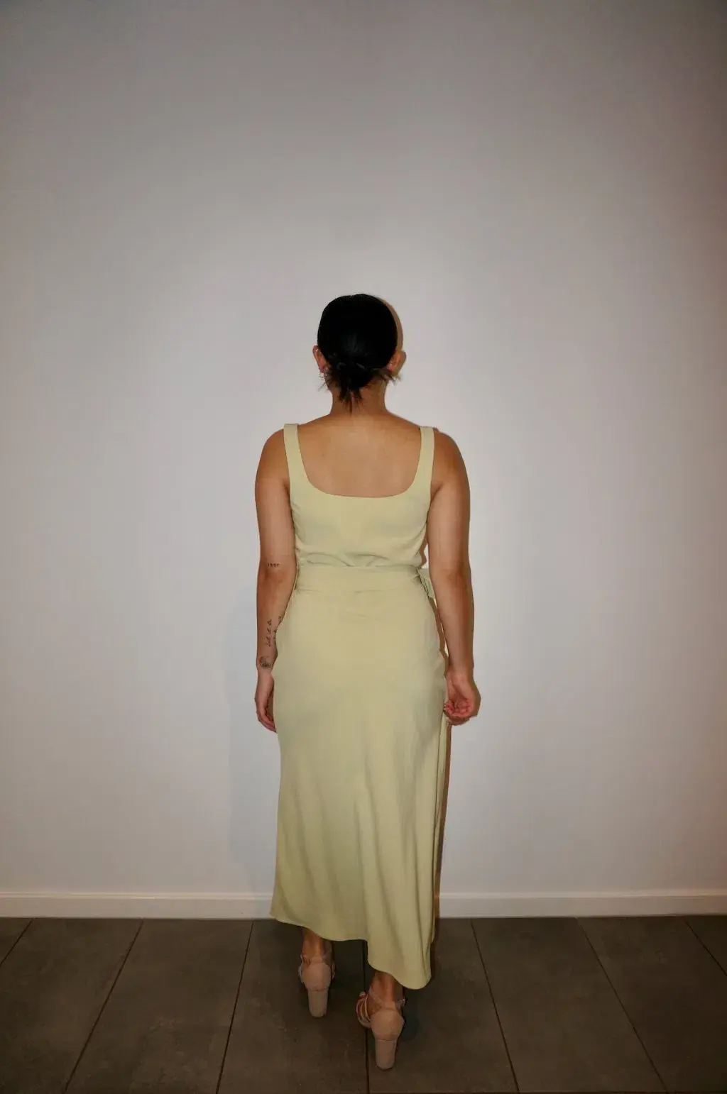 By Johnny Ora Bust Midi Dress Pistachio Size 14 for rent on The Volte - main image
