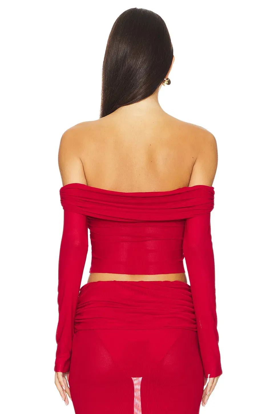 Natalie Rolt Charlotte Crop & Skirt Set Cherry Red Size 1 / AU 8 - Image 2