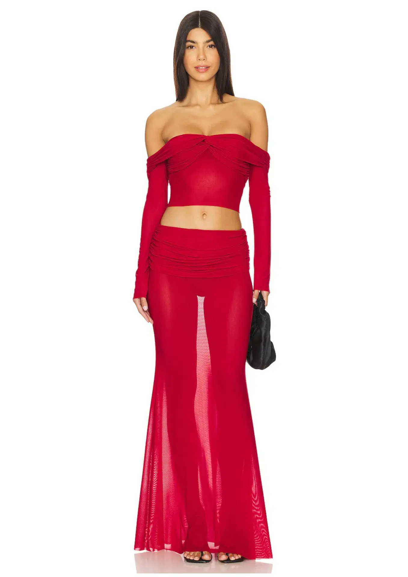 Natalie Rolt Charlotte Crop & Skirt Set Cherry Red Size 1 / AU 8 - Image 1