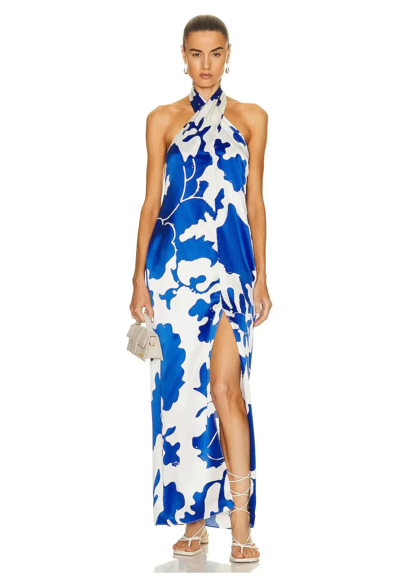 Sir The Label Esme Halter Silk Maxi Dress Merce Abstract Print Size 0 / AU 6 - Image 3