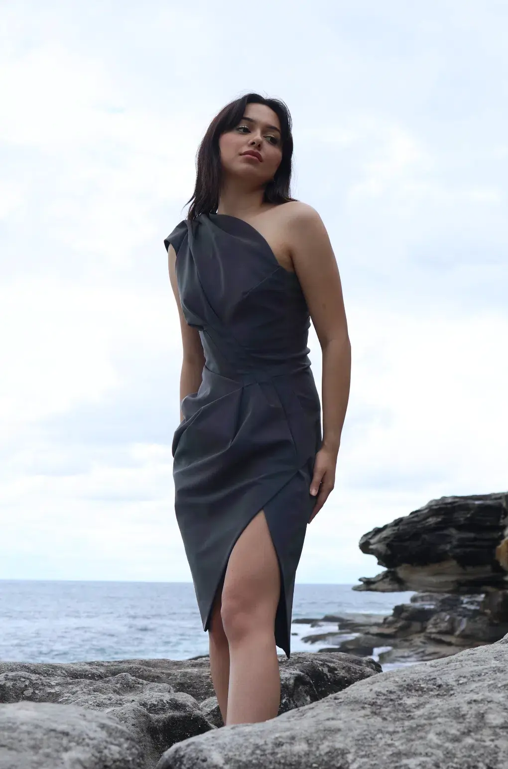Maticevski Irridescent Draped Mini Dress Multi Size 6 - Image 1