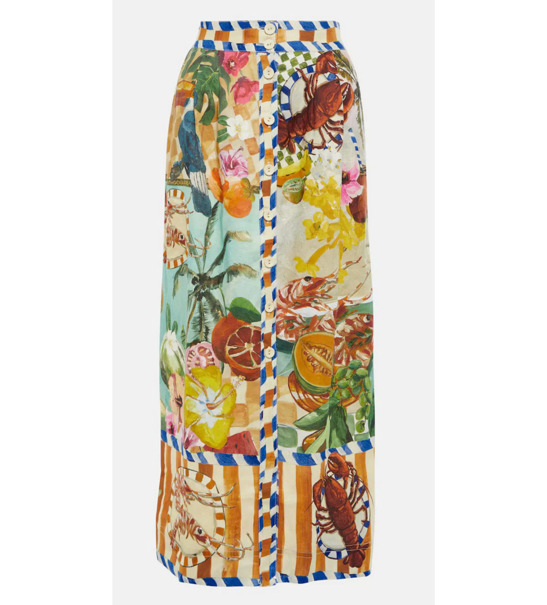 Alemais Theo Shirt and Column Skirt Ivory Print Size AU 16 - Image 3