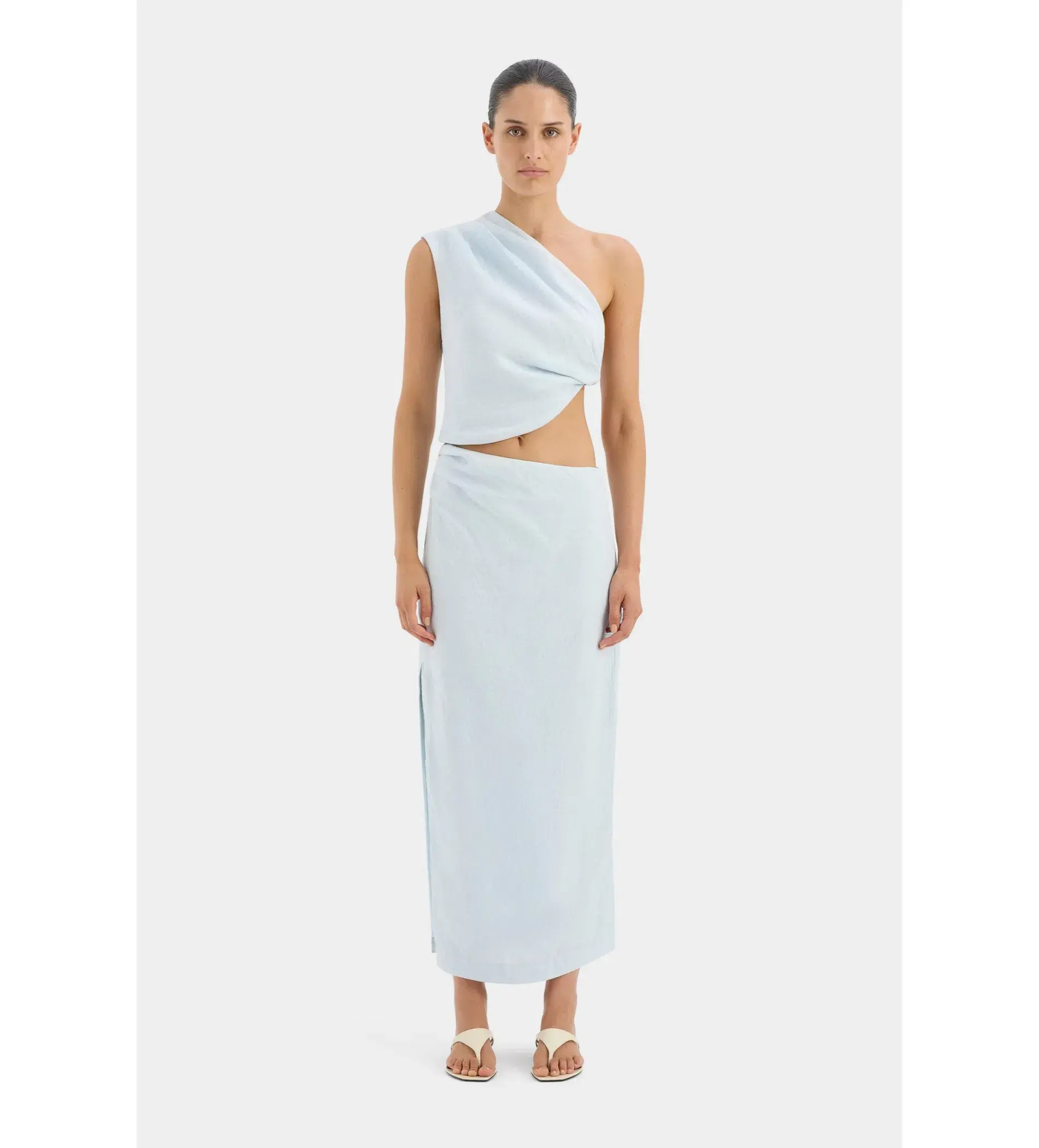 Sir The Label Iris Knot Top & Iris Skirt Set Blue Size 8 - Image 1