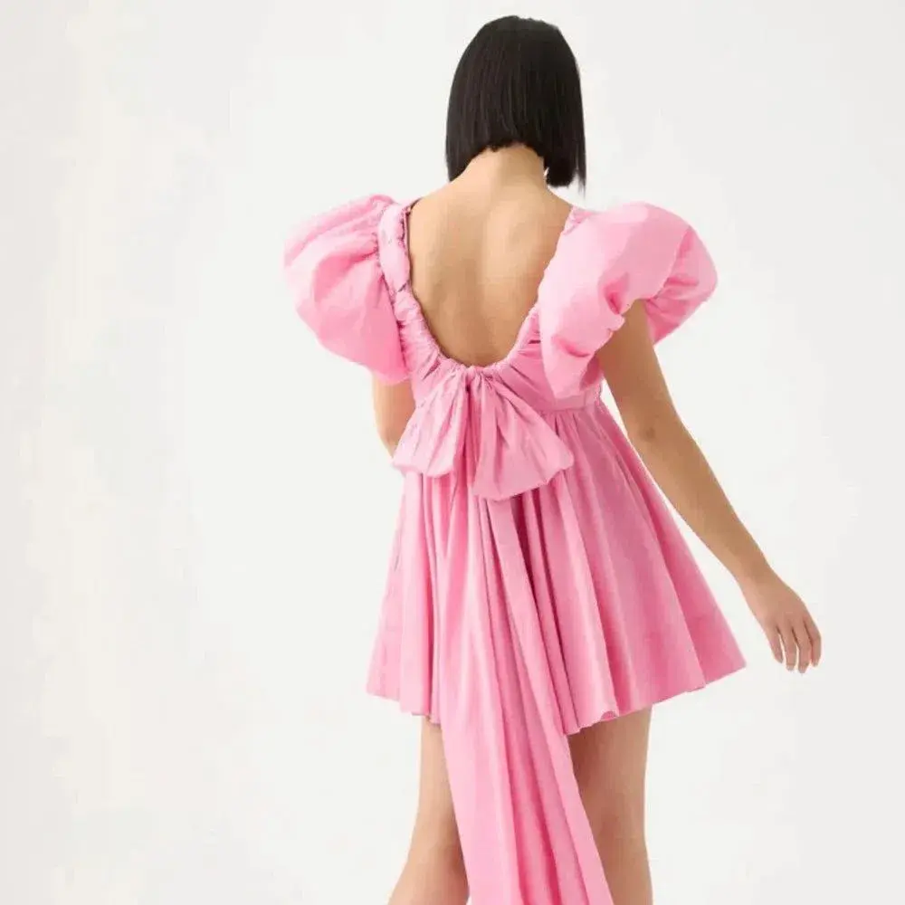 AJE Gretta Bow Back Dress Pink Size 16 - Image 1