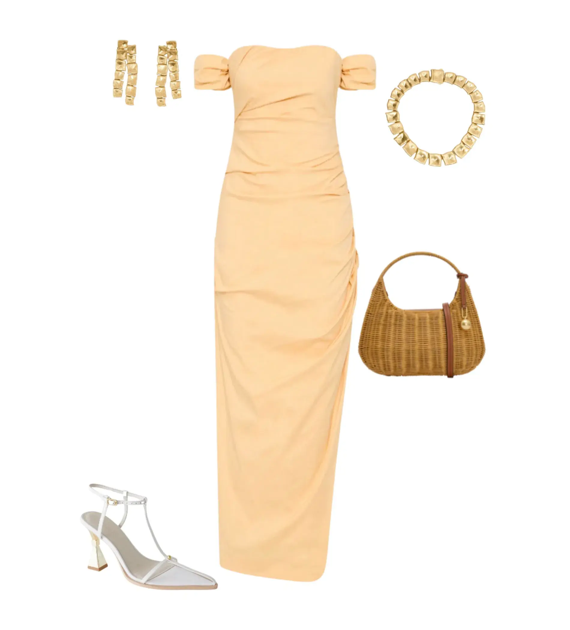 Sir the Label The Carmen Draped Gown in Light Peach Size 2/Au 10  - Image 4