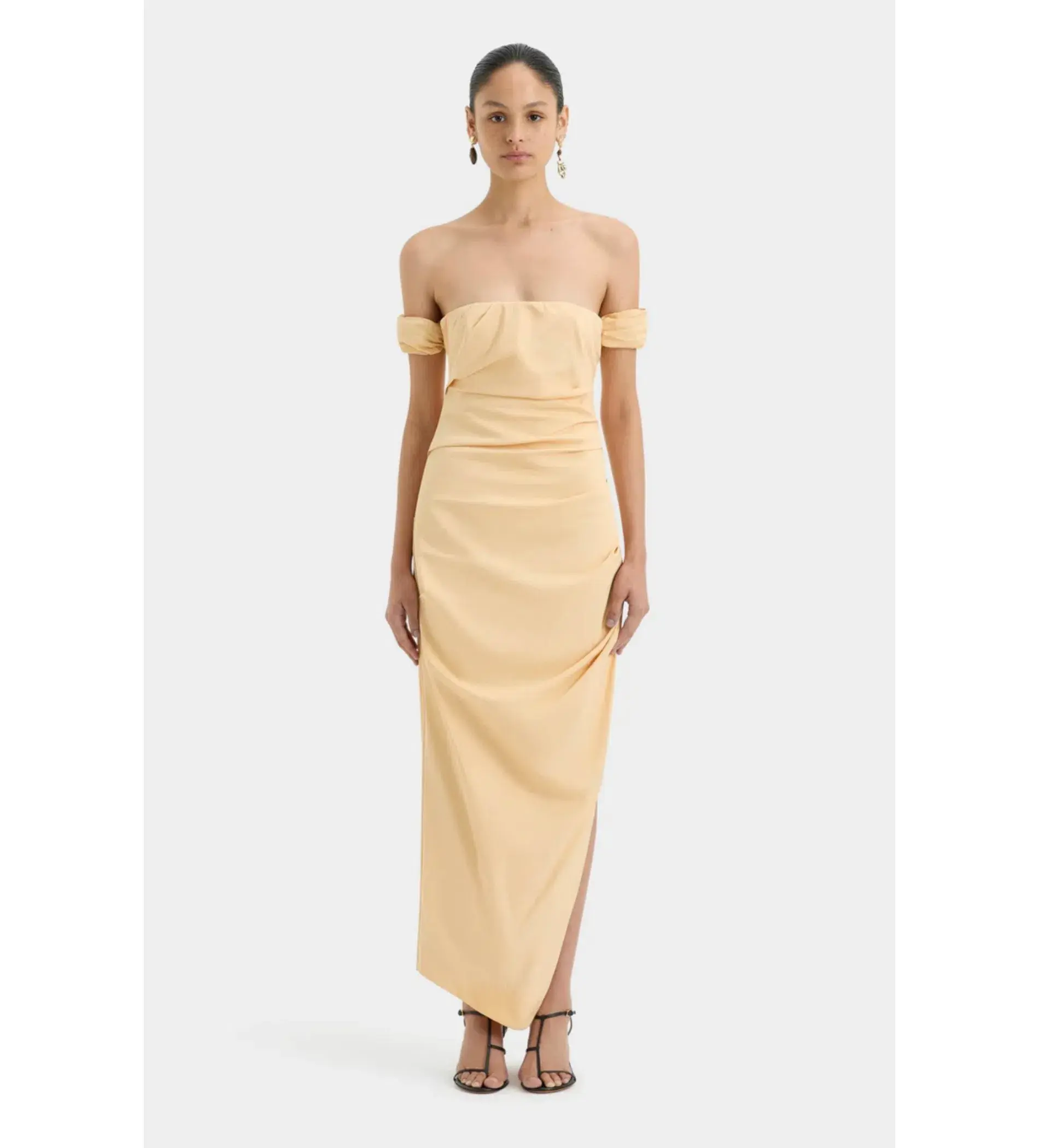 Sir the Label The Carmen Draped Gown in Light Peach Size 2/Au 10  - Image 1