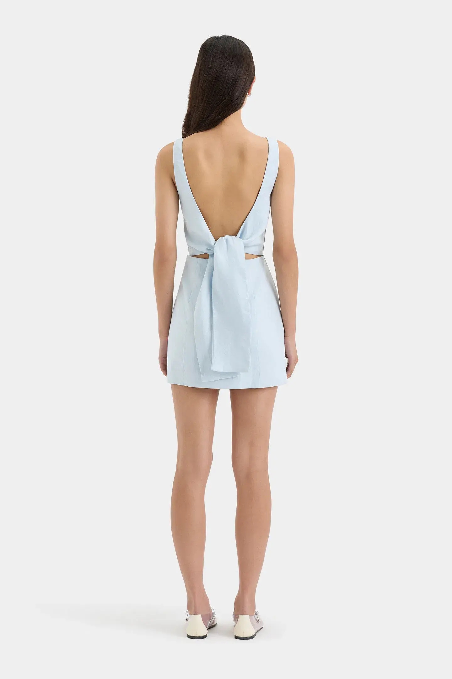 Sir The Label Iris Tie Mini Dress in Light Blue Size 0/Au 6 - Image 3