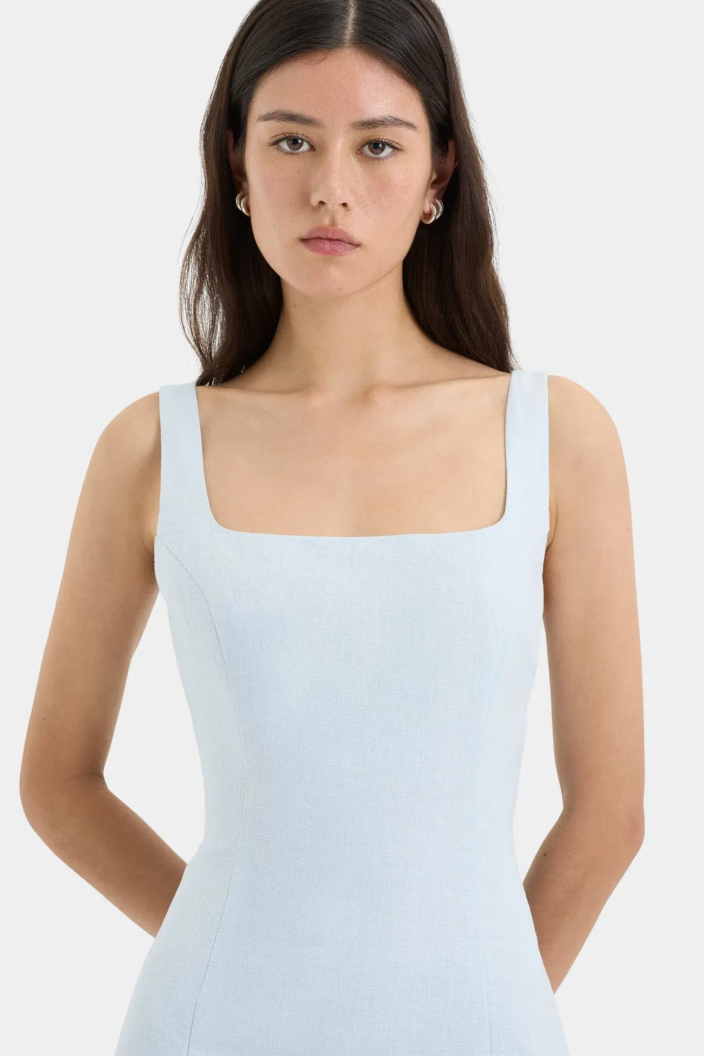 Sir The Label Iris Tie Mini Dress in Light Blue Size 0/Au 6 - Image 2
