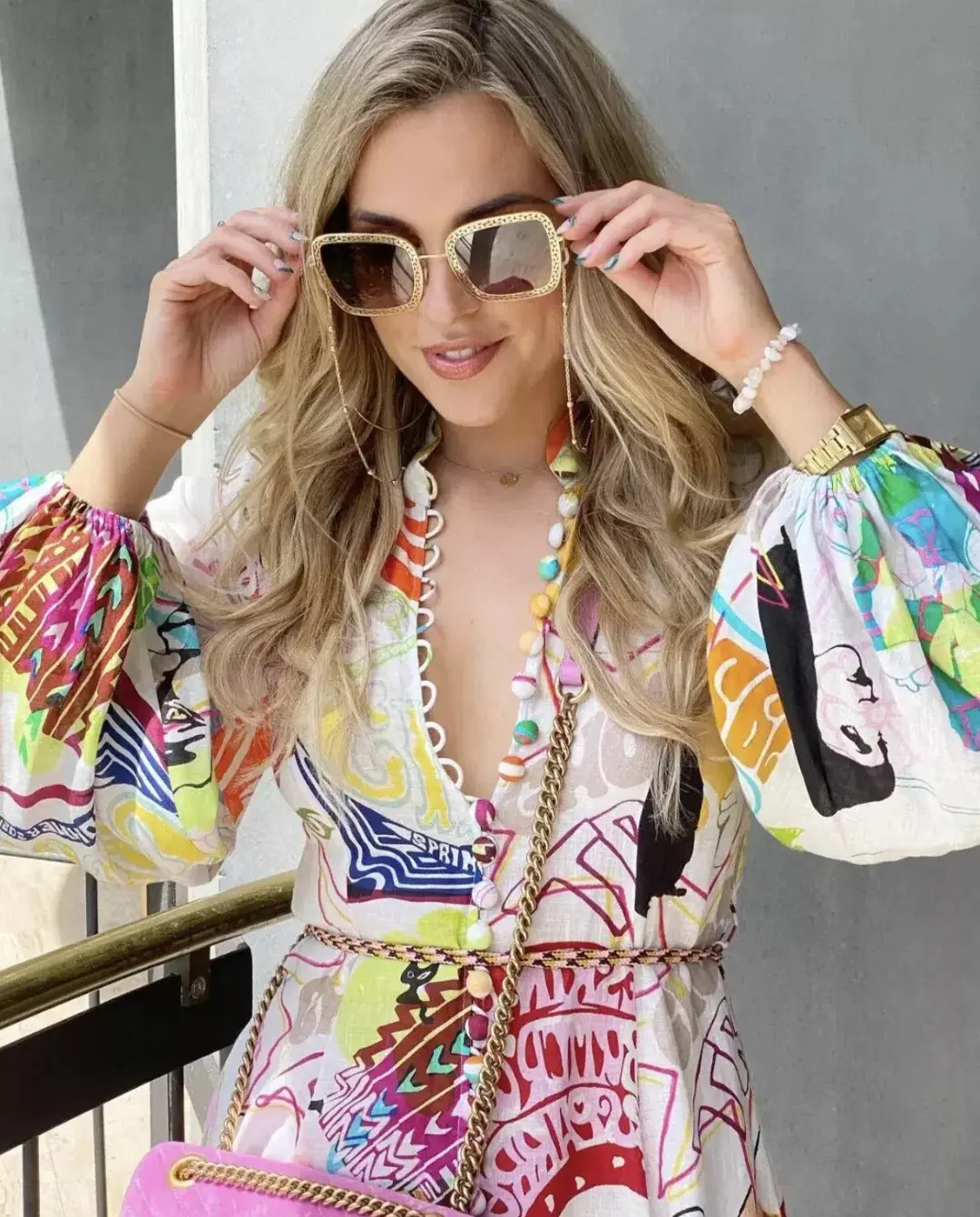 Zimmermann Shelly Billow Long Sleeve Dress in Poster Print Size 1 / AU 10 for rent on The Volte - main image